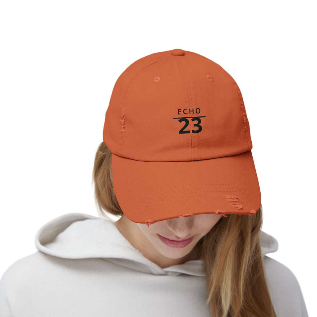 Distressed Echo 23 Baseball Cap — Vintage Washed Dad Hat
