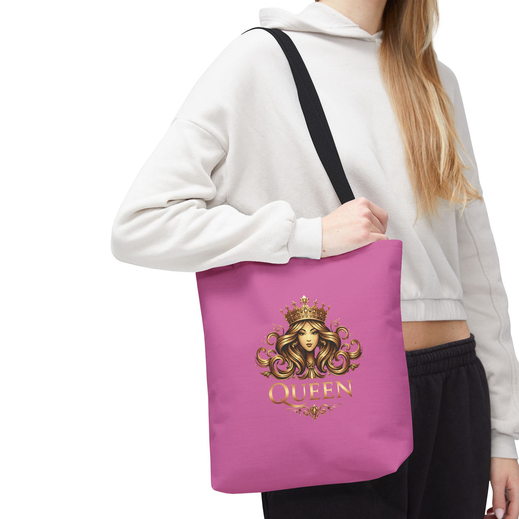 Queen Crown Pink Tote Bag — "Mind Yours" Graphic All-Over Print