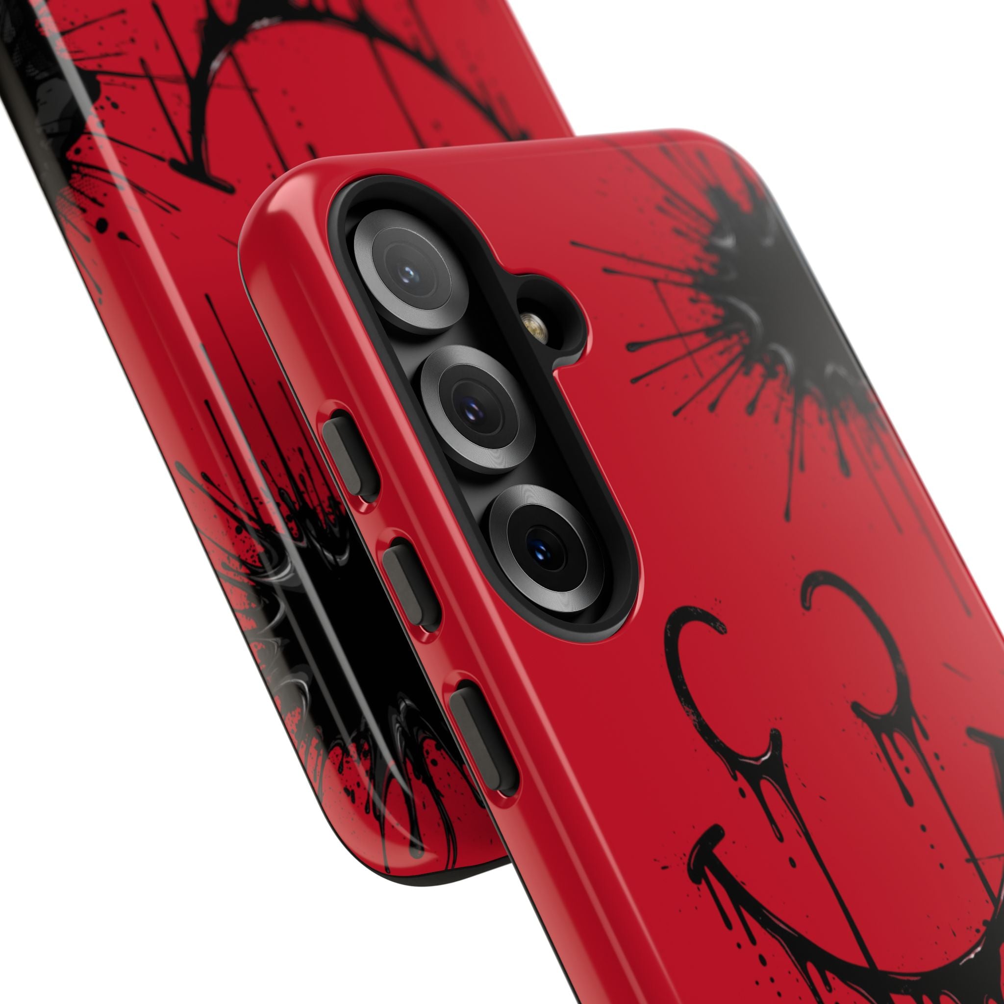 Protective Phone Case — Red Drip Smile Splatter Design