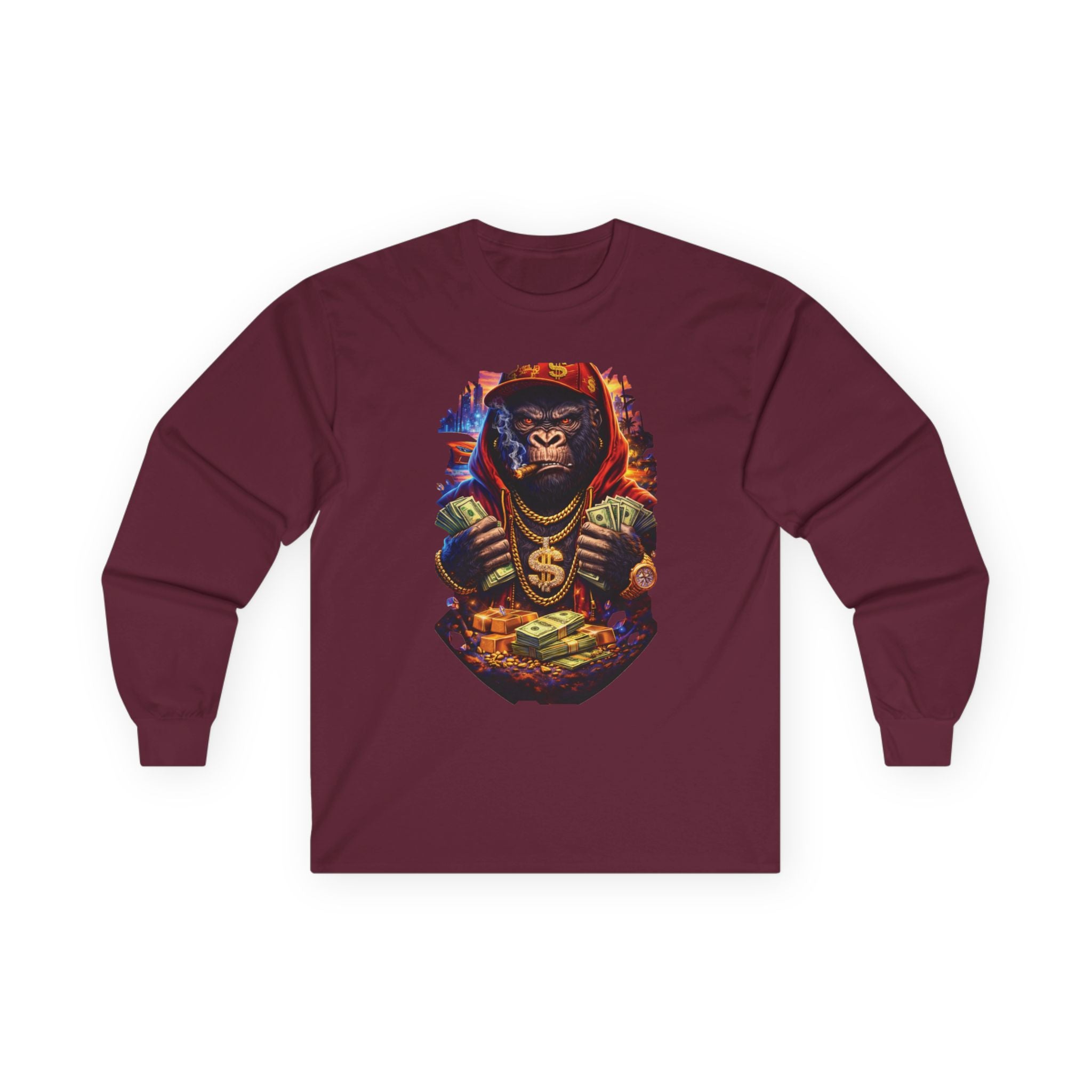 Being Broke Is A Choice Long Sleeve Tee — Money Monkey Graphic Shirt