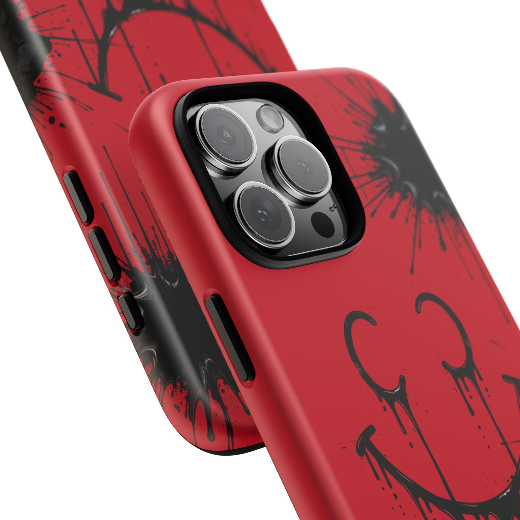 Protective Phone Case — Red Drip Smile Splatter Design