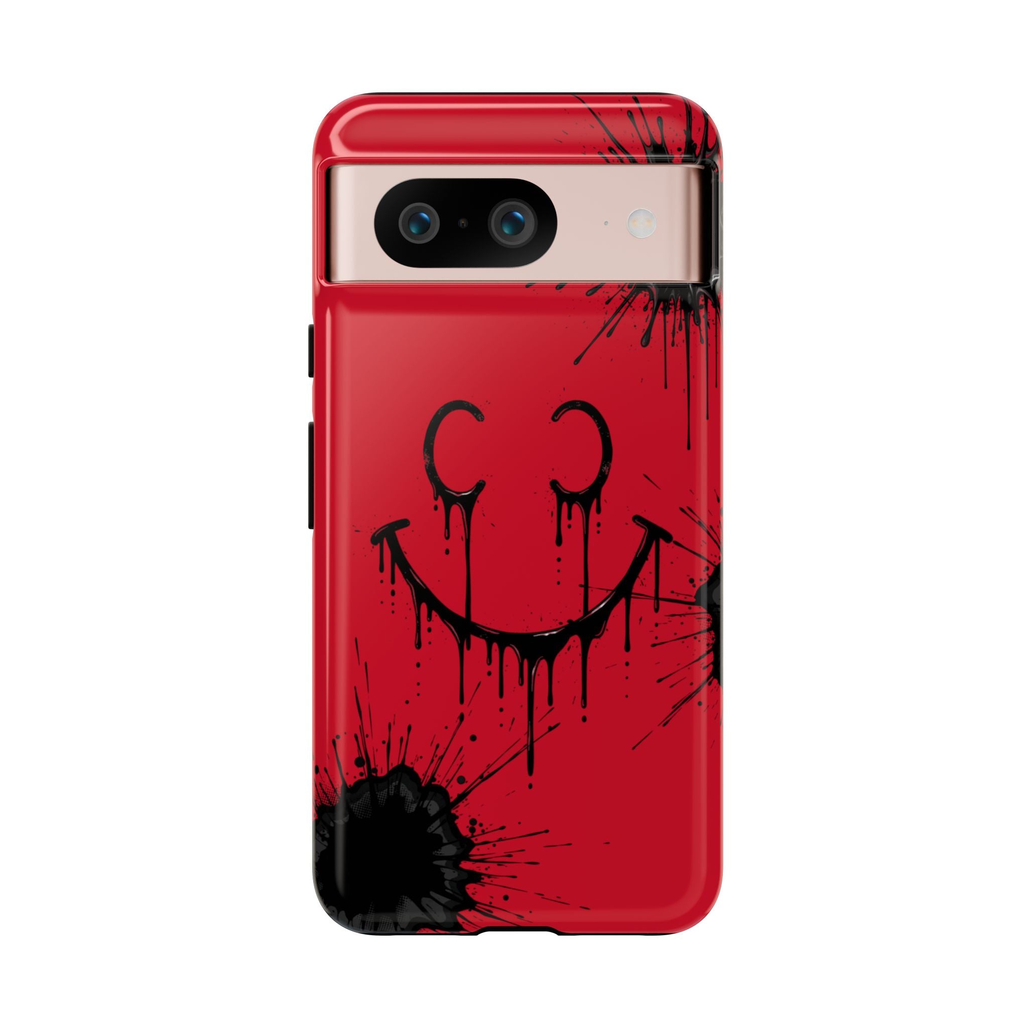 Protective Phone Case — Red Drip Smile Splatter Design