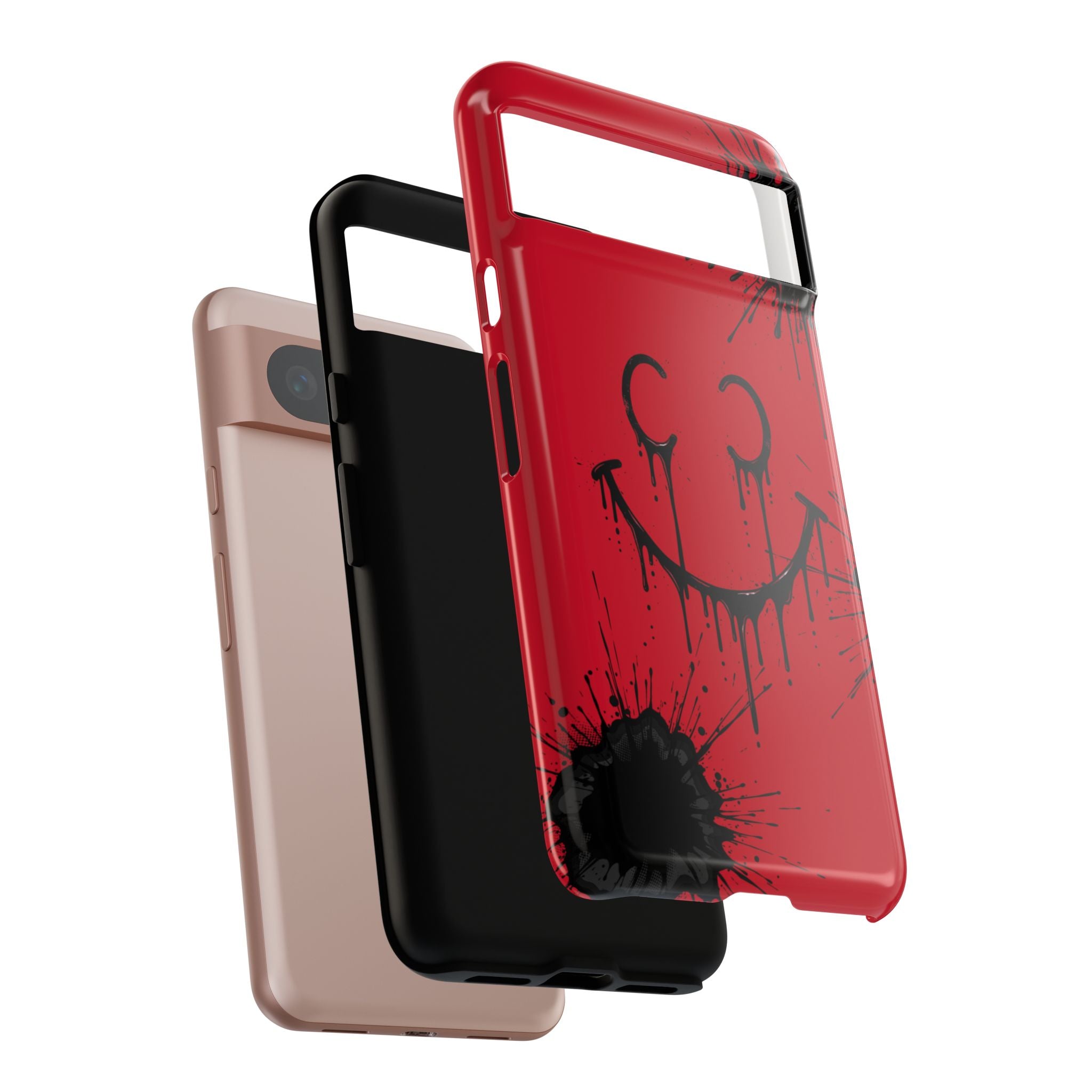 Protective Phone Case — Red Drip Smile Splatter Design