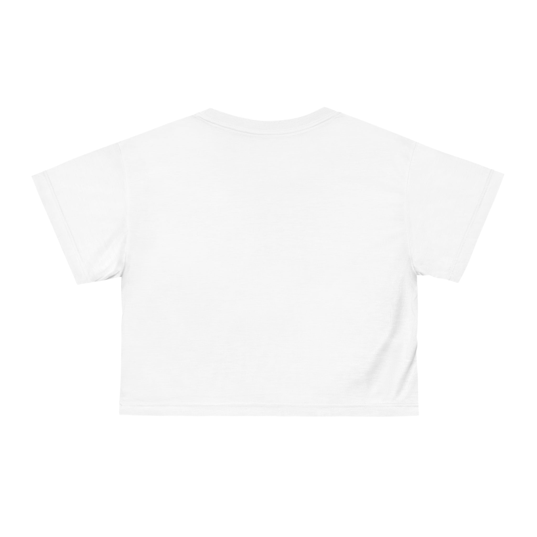 White Queen Graphic Crop Tee — Regal Crowned Woman Design