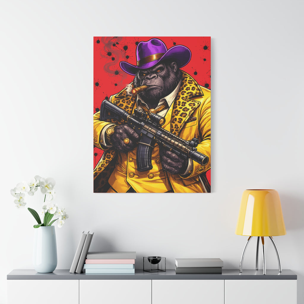 Gorilla Don Pablo Canvas — Bold Pimp-Style Art Print