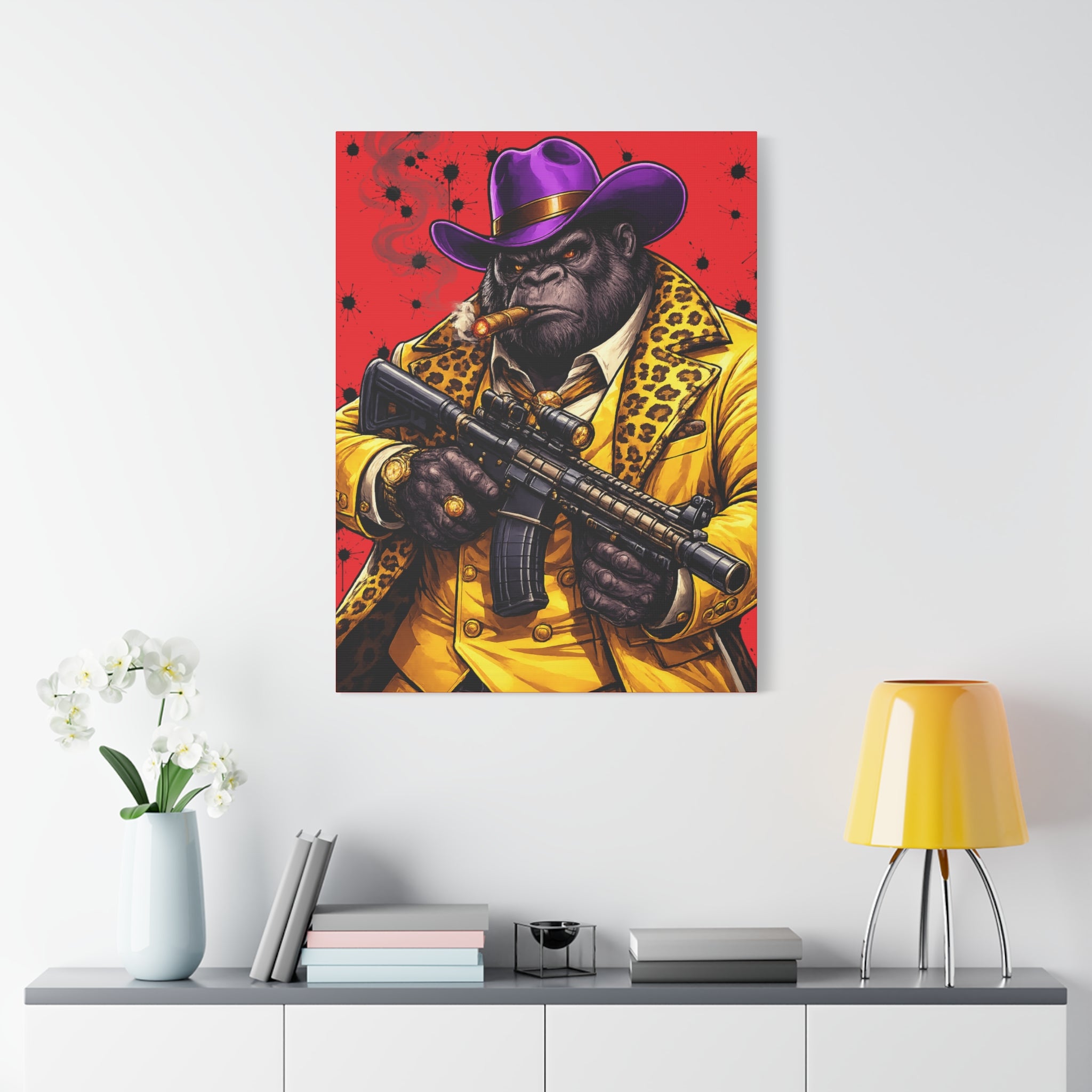 Gorilla Don Pablo Canvas — Bold Pimp-Style Art Print