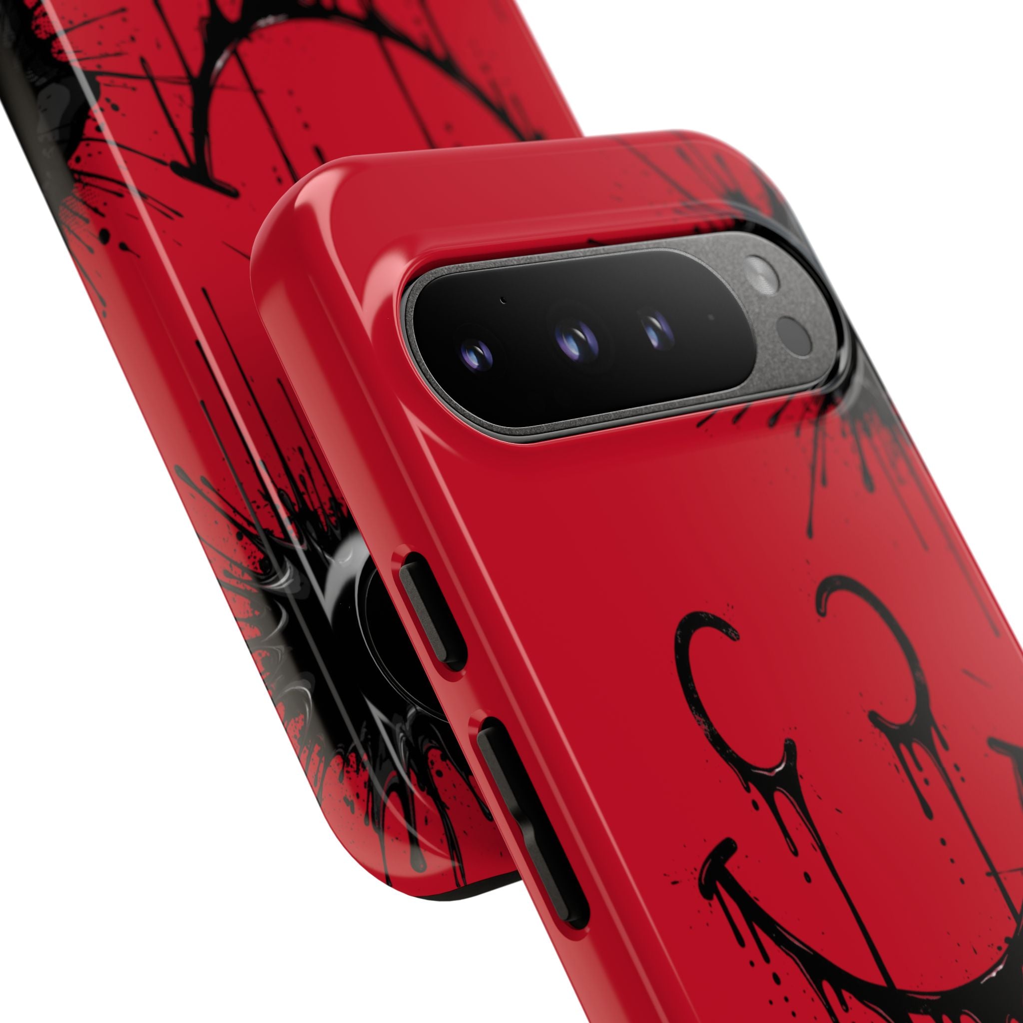 Protective Phone Case — Red Drip Smile Splatter Design