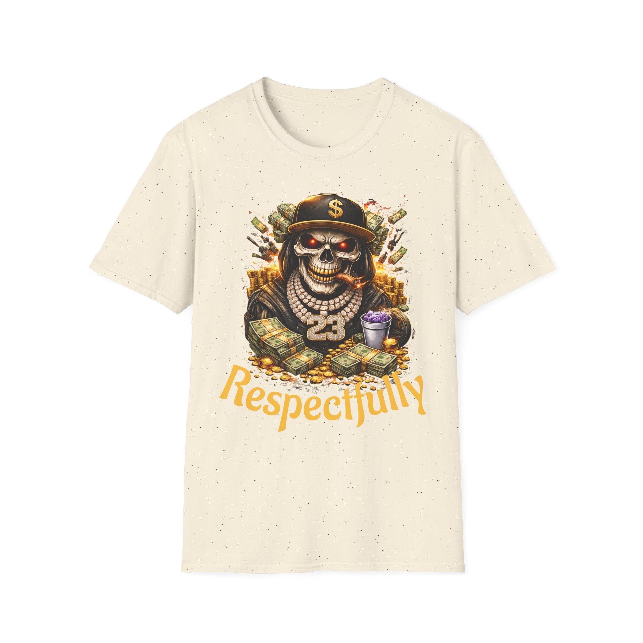 Skull Money Tee — "Respectfully" Streetwear Graphic T-Shirt