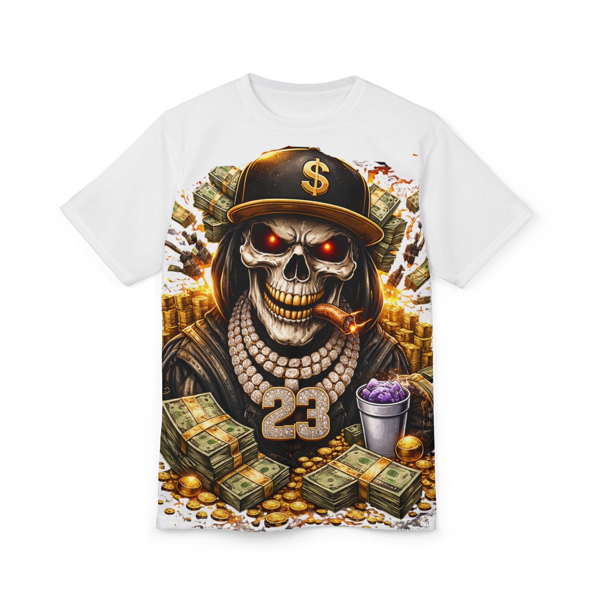 Skull King Money Tee — '23 Hip-Hop Streetwear Graphic Shirt