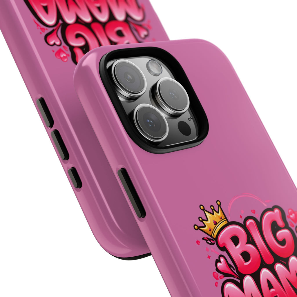Big Mama Pink Phone Case — Cute Crowned Heart Graphic Tough Case
