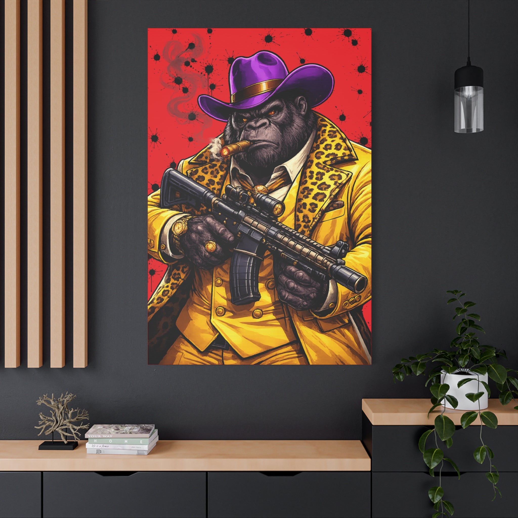 Gorilla Don Pablo Canvas — Bold Pimp-Style Art Print