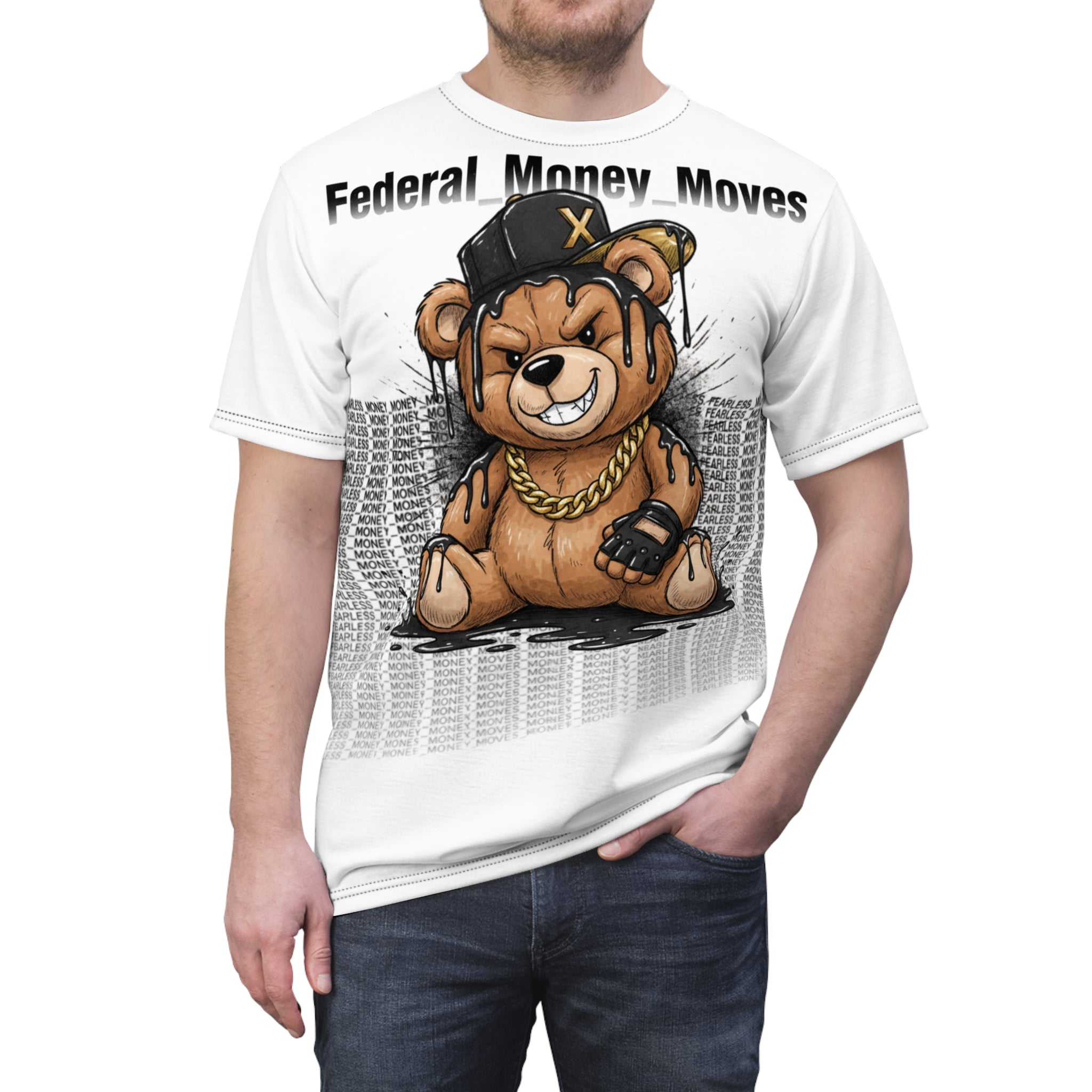 Bear Streetwear Tee — "Federal Money Moves" Graphic T‑Shirt