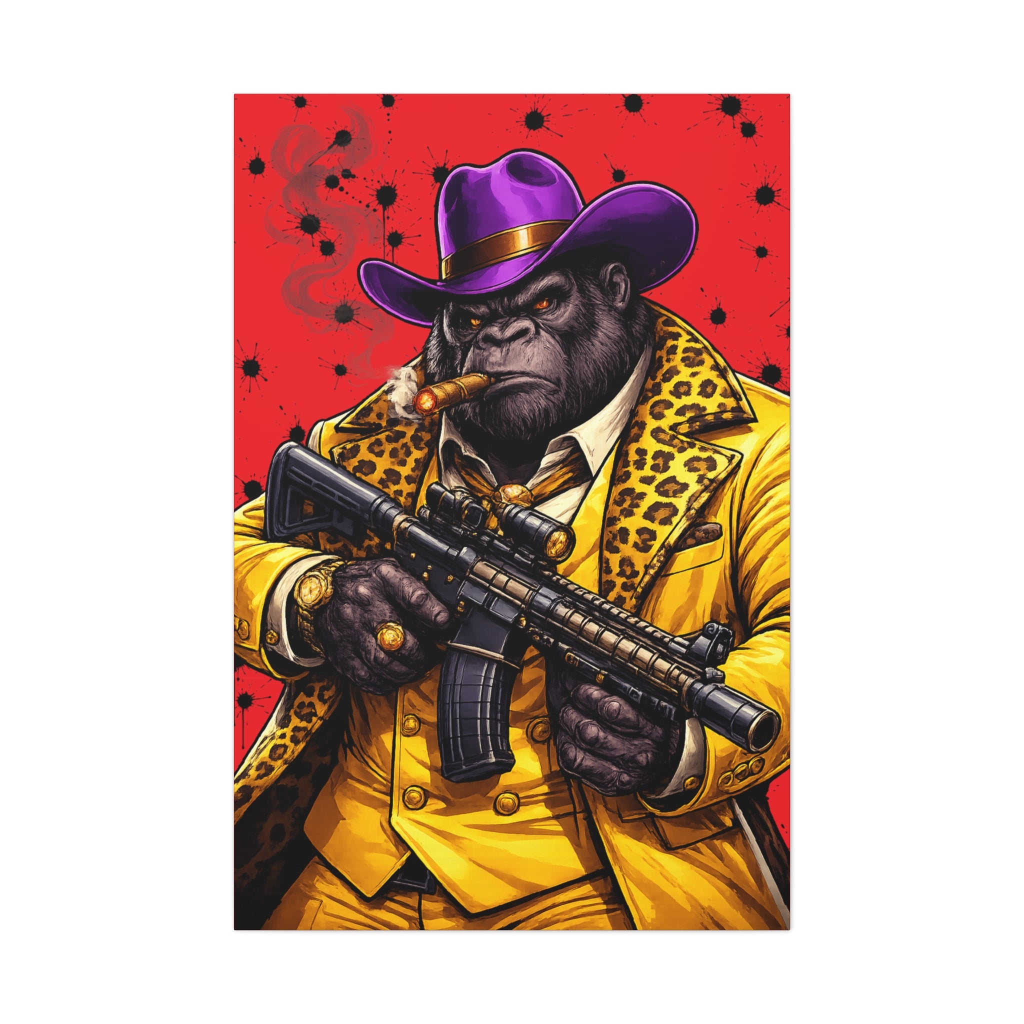 Gorilla Don Pablo Canvas — Bold Pimp-Style Art Print