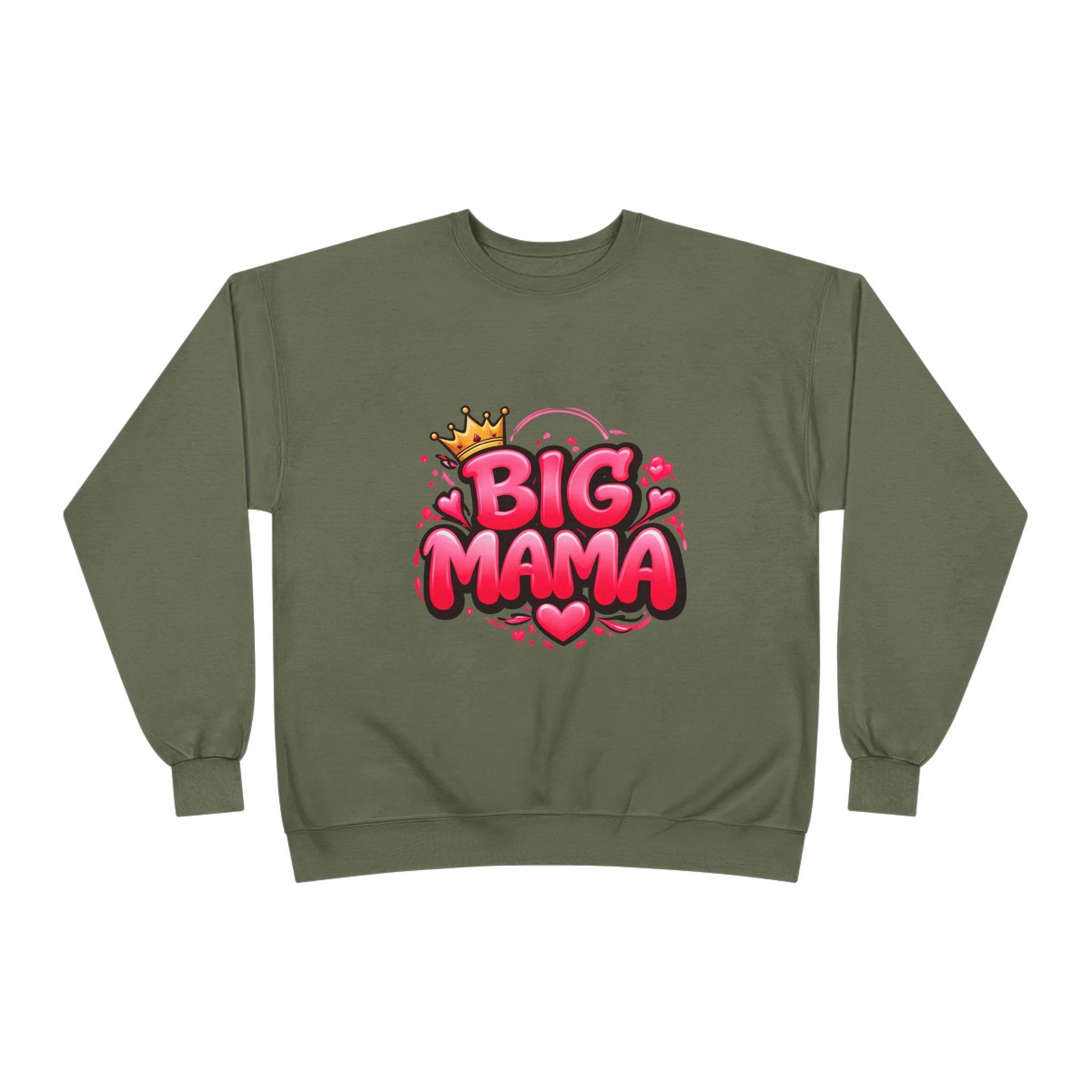 Big Mama Crewneck Sweatshirt — Pink Crown Graphic Mom Gift