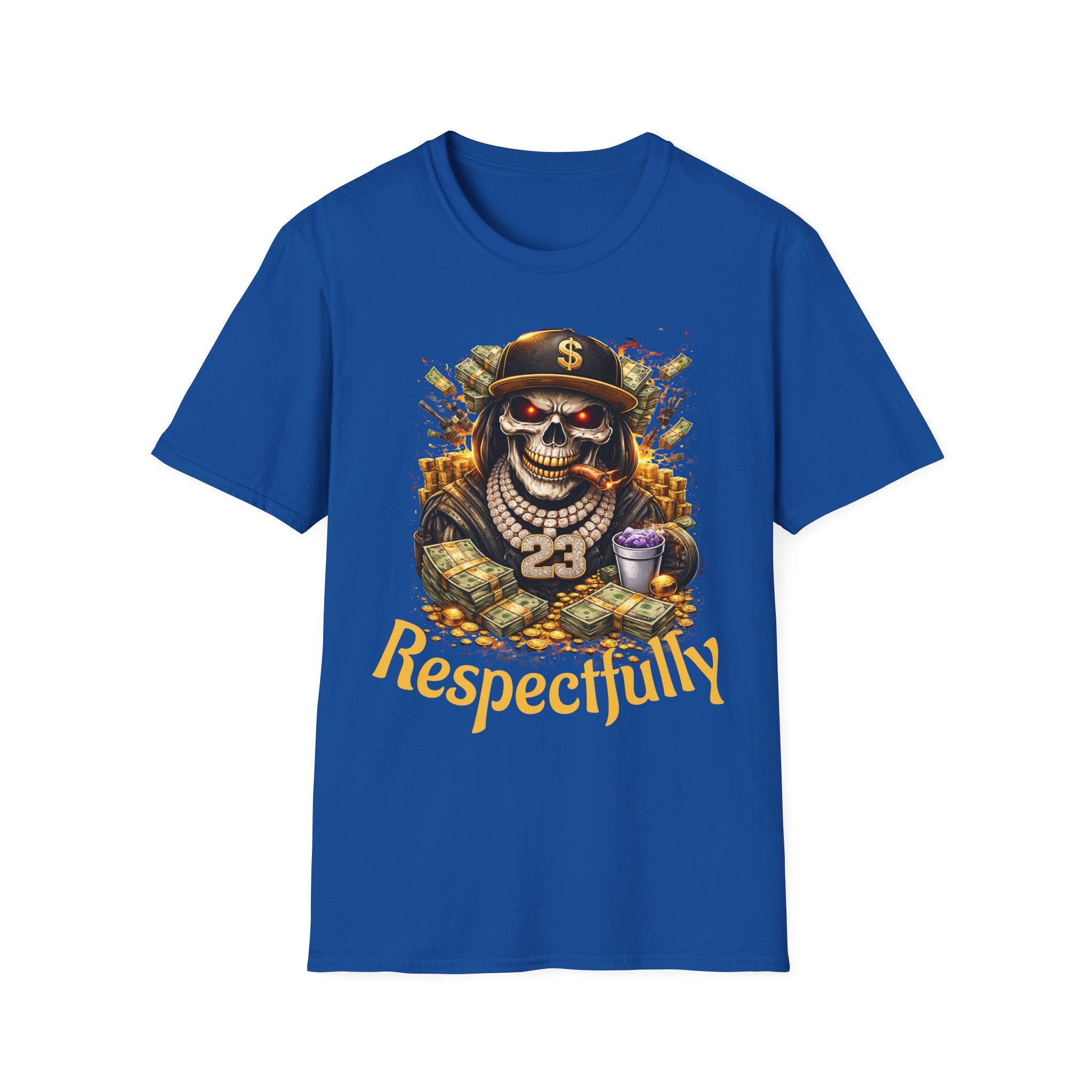 Skull Money Tee — "Respectfully" Streetwear Graphic T-Shirt