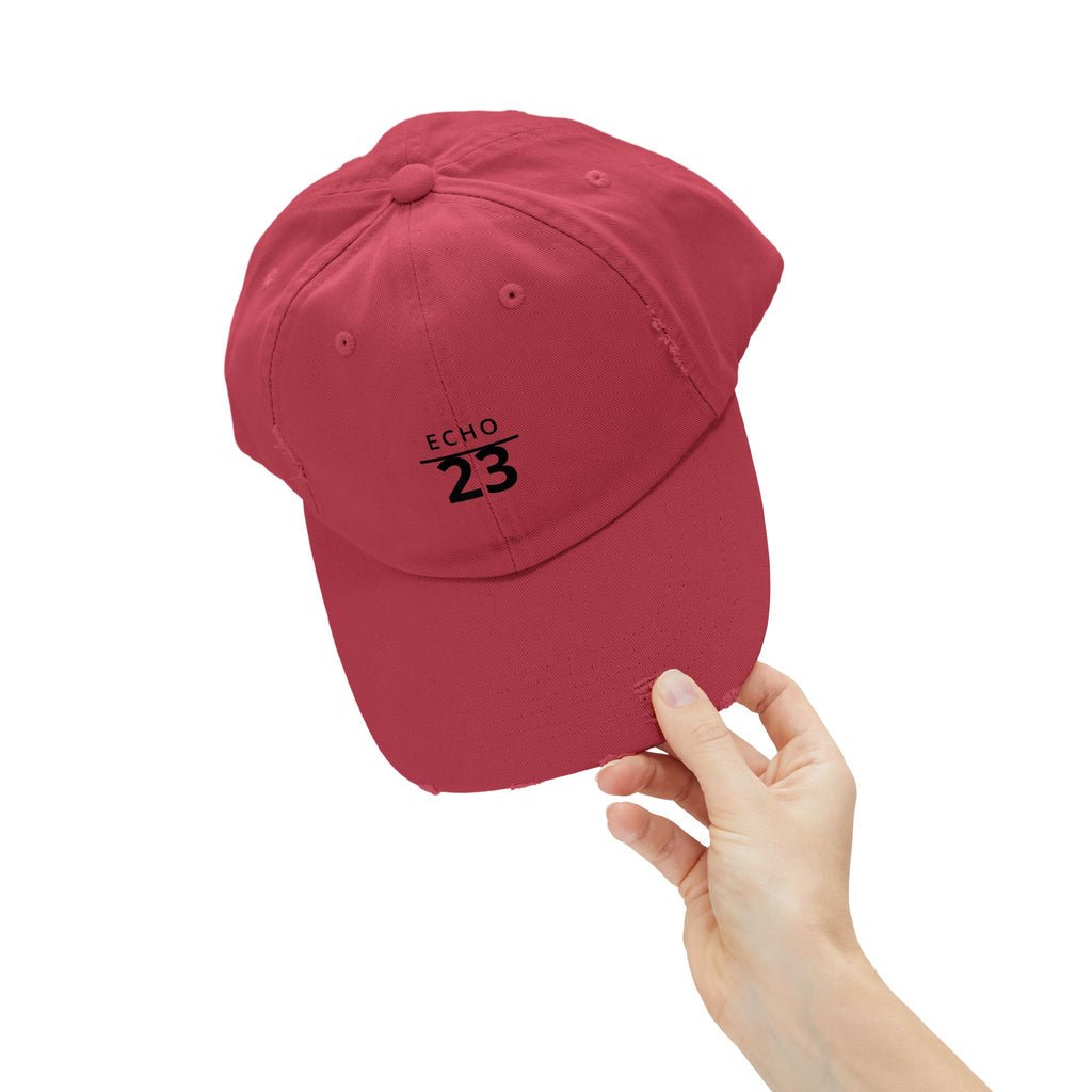 Distressed Echo 23 Baseball Cap — Vintage Washed Dad Hat