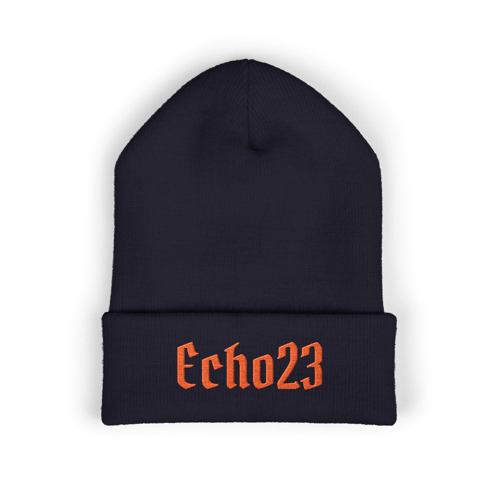 Embroidered 'Echo23' Classic Cuffed Beanie — Cozy Streetwear Knit Hat