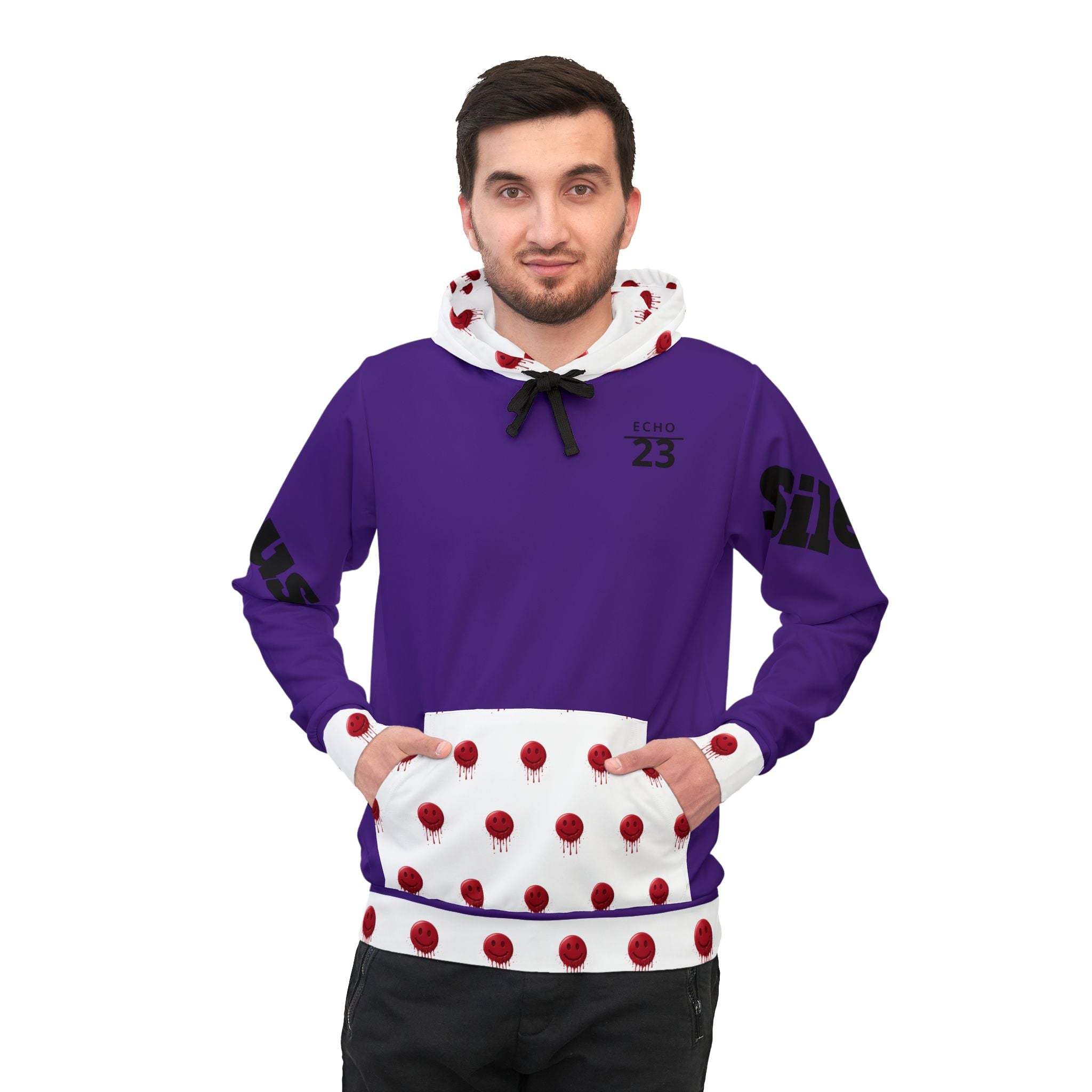 Purple-Polka Dot Echo 23 Athletic Hoodie