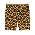 Leopard Print Women's Workout Shorts — Bold Animal Print Athletic Biker Shorts