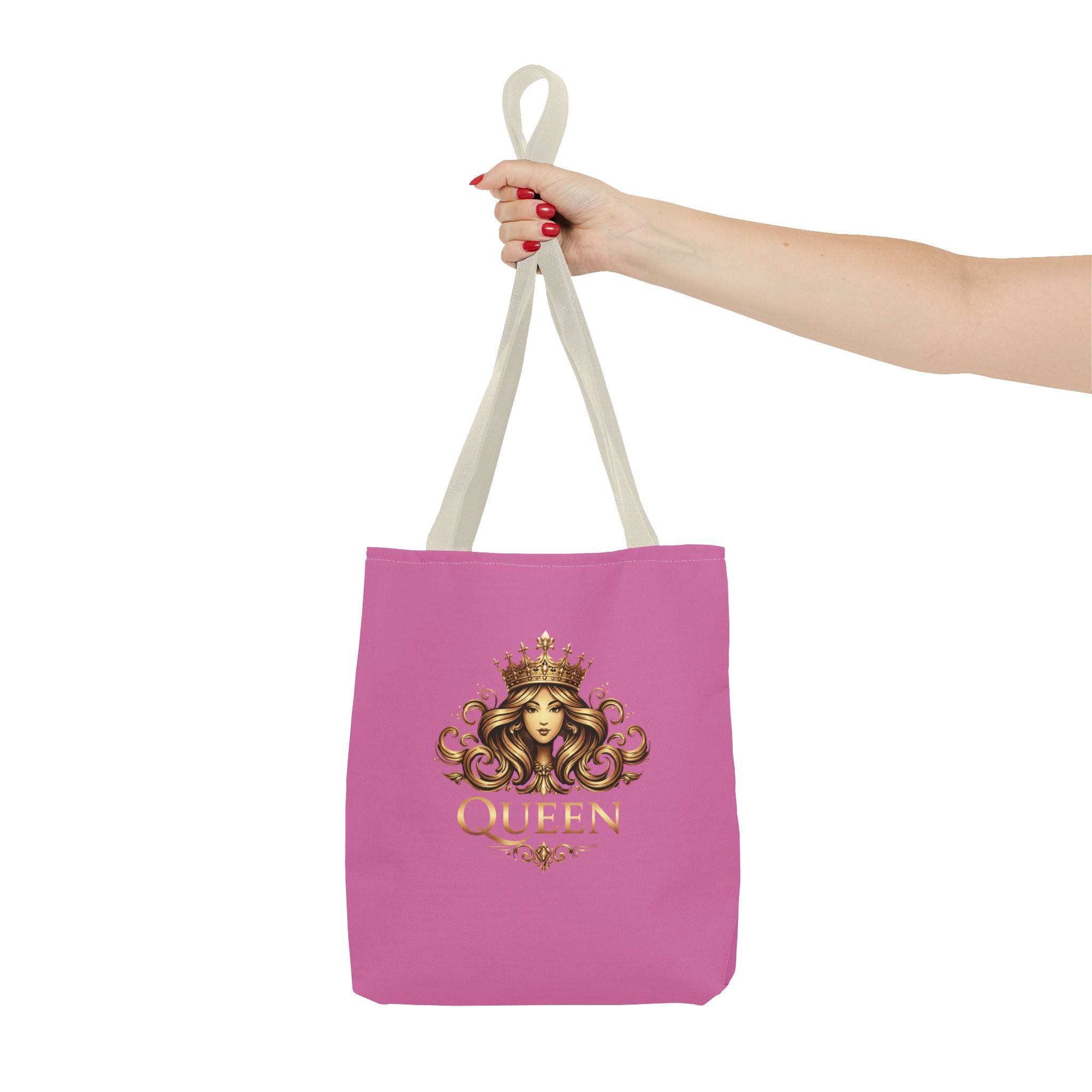 Queen Crown Pink Tote Bag — "Mind Yours" Graphic All-Over Print
