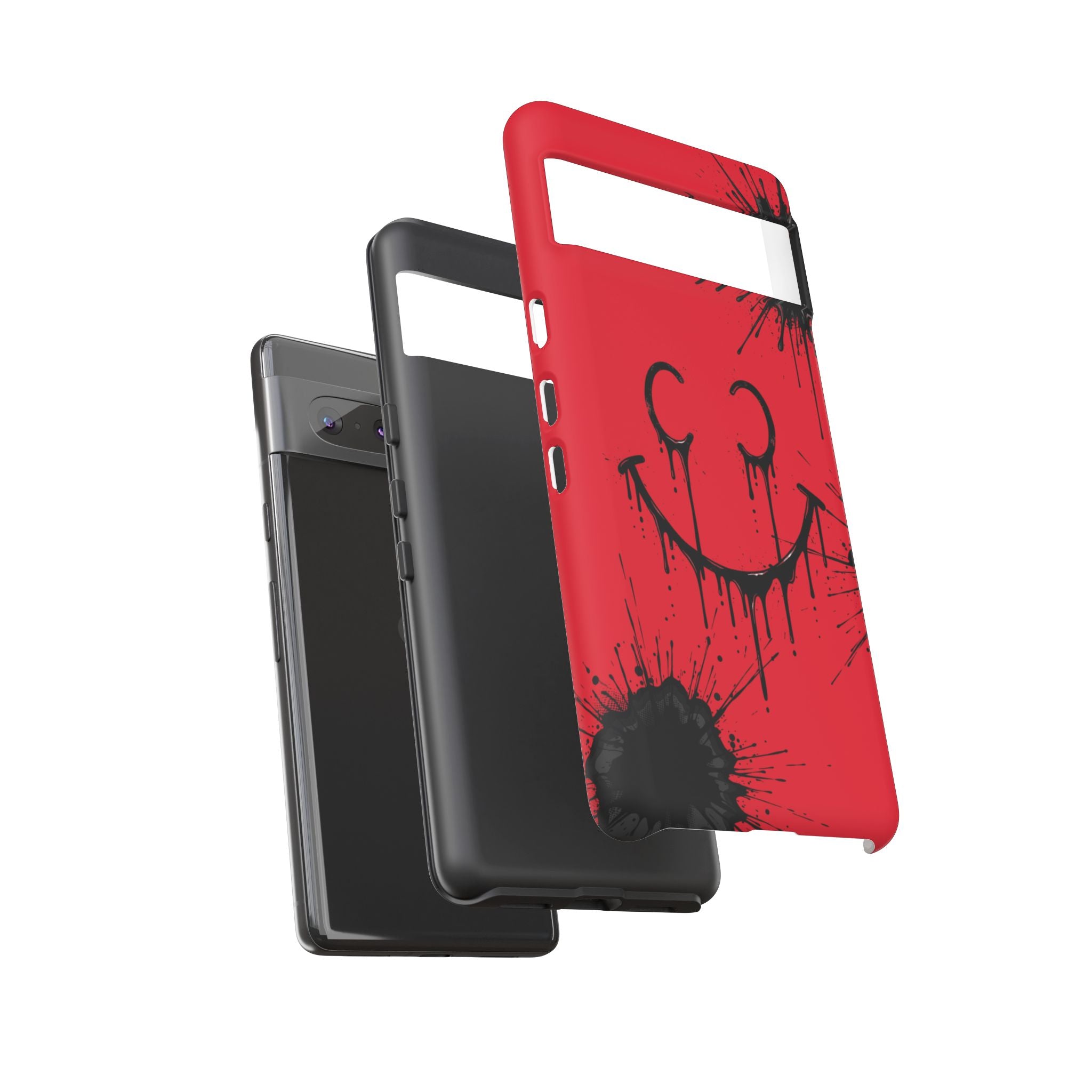 Protective Phone Case — Red Drip Smile Splatter Design
