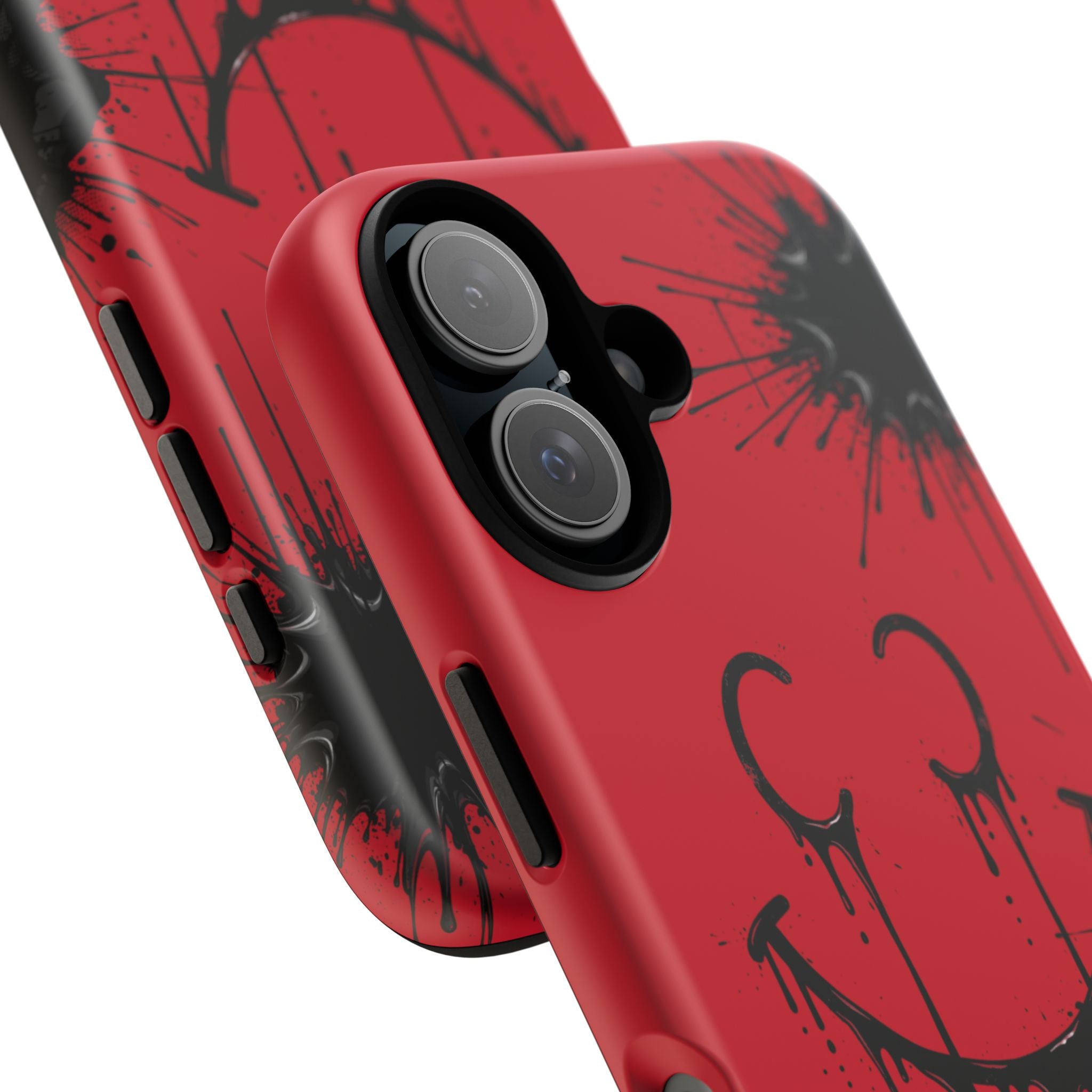 Protective Phone Case — Red Drip Smile Splatter Design