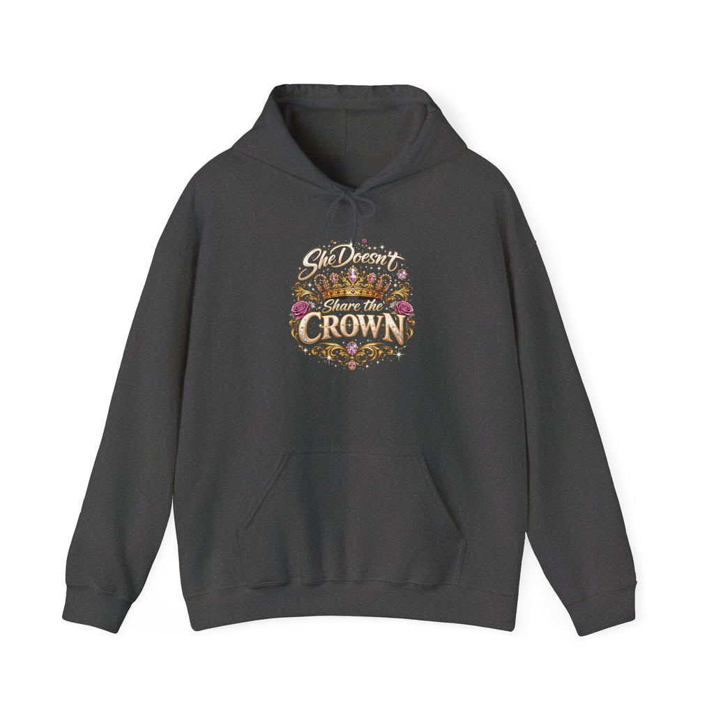 Hoodie — "She Doesn't Wear a Crown, She Wears It" Floral Empowerment Pullover