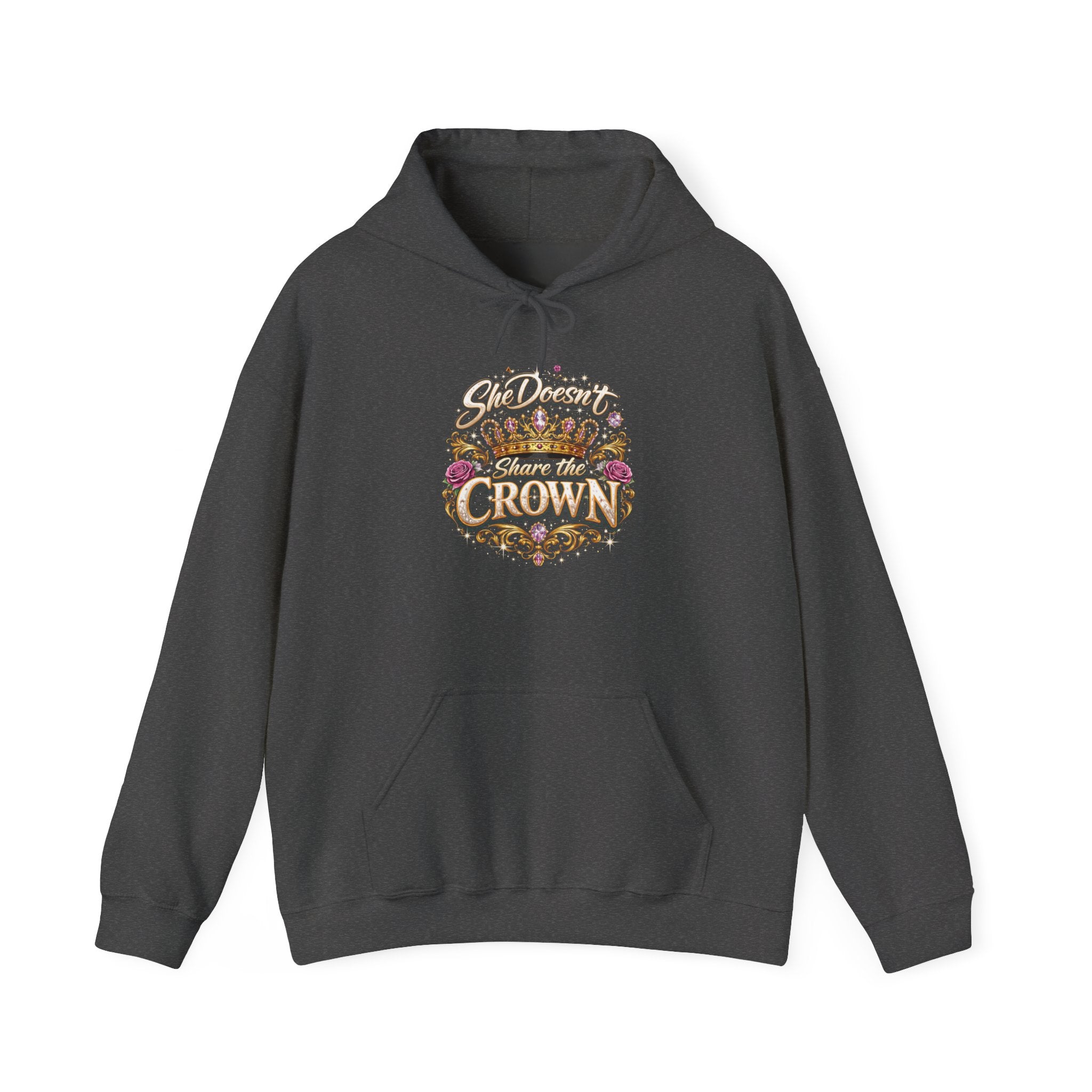 Hoodie — "She Doesn't Wear a Crown, She Wears It" Floral Empowerment Pullover