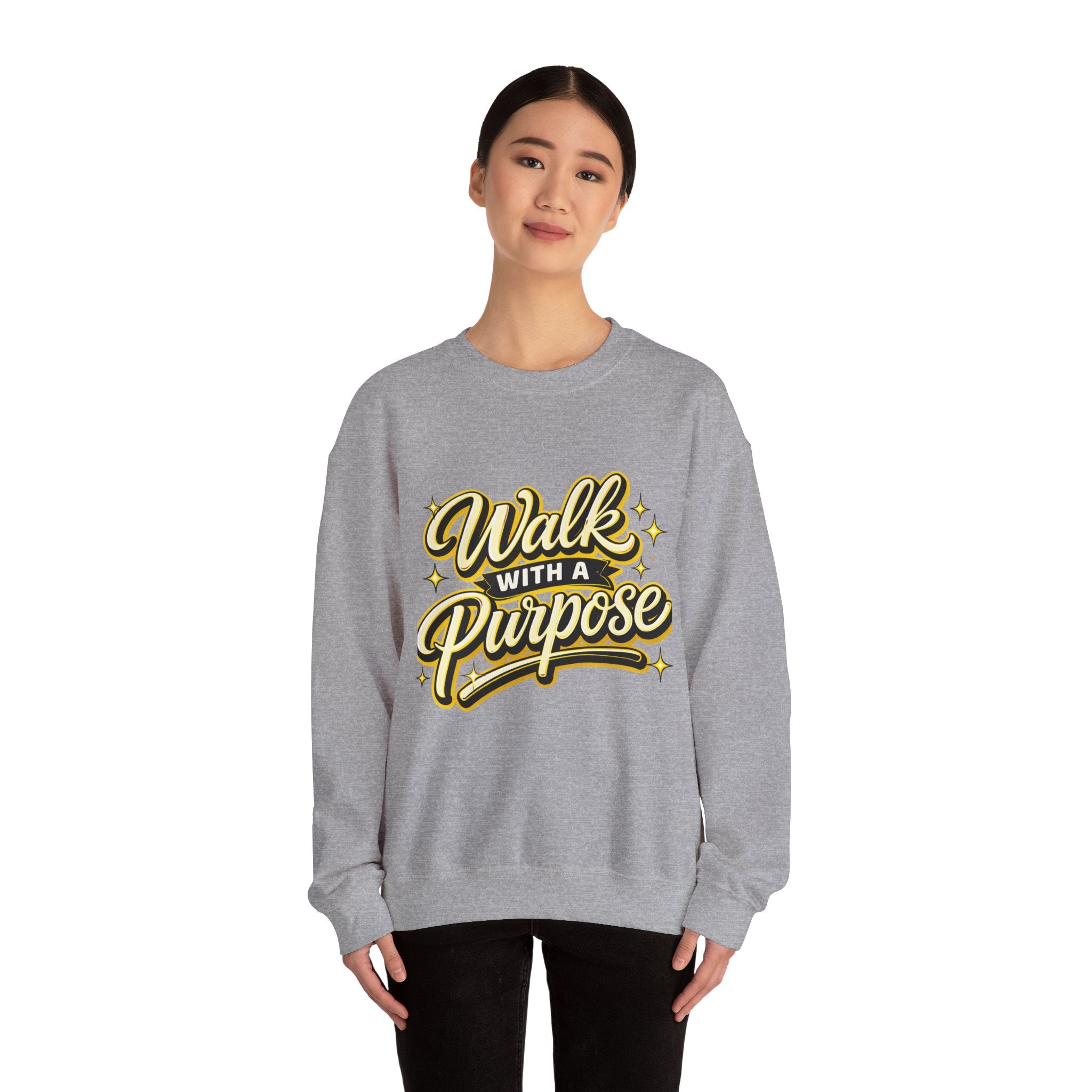 Walk With a Purpose Crewneck Sweatshirt — Inspirational Graphic Pullover