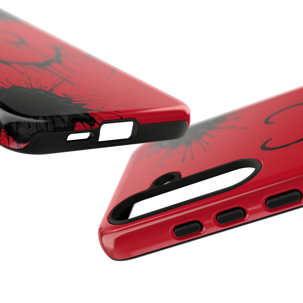Protective Phone Case — Red Drip Smile Splatter Design