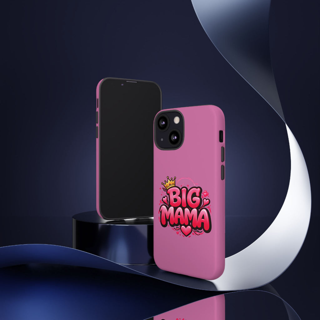 Big Mama Pink Phone Case — Cute Crowned Heart Graphic Tough Case