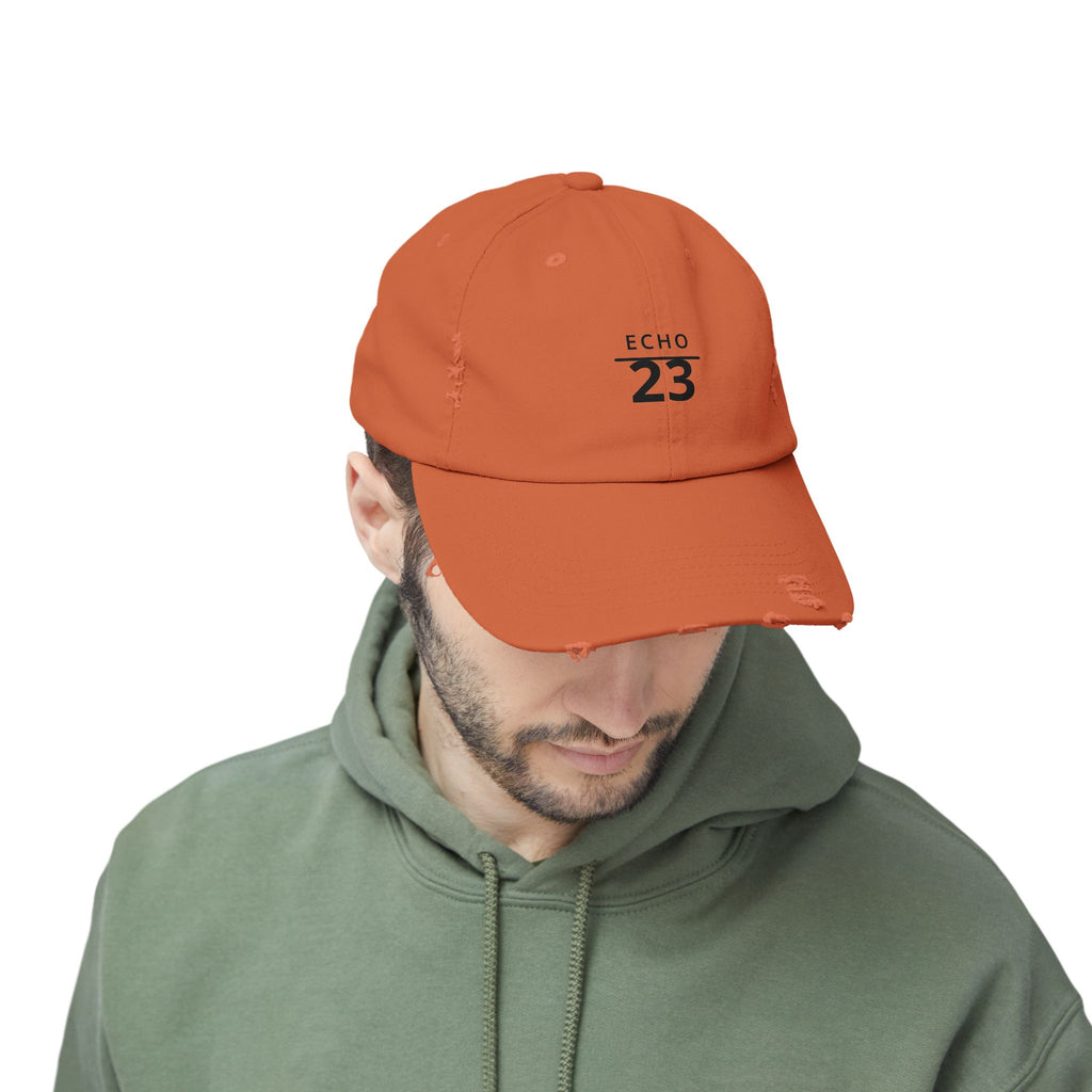 Distressed Echo 23 Baseball Cap — Vintage Washed Dad Hat