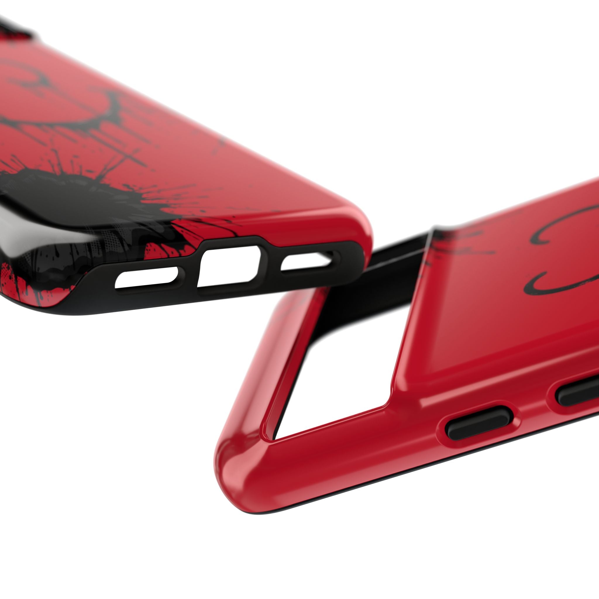 Protective Phone Case — Red Drip Smile Splatter Design