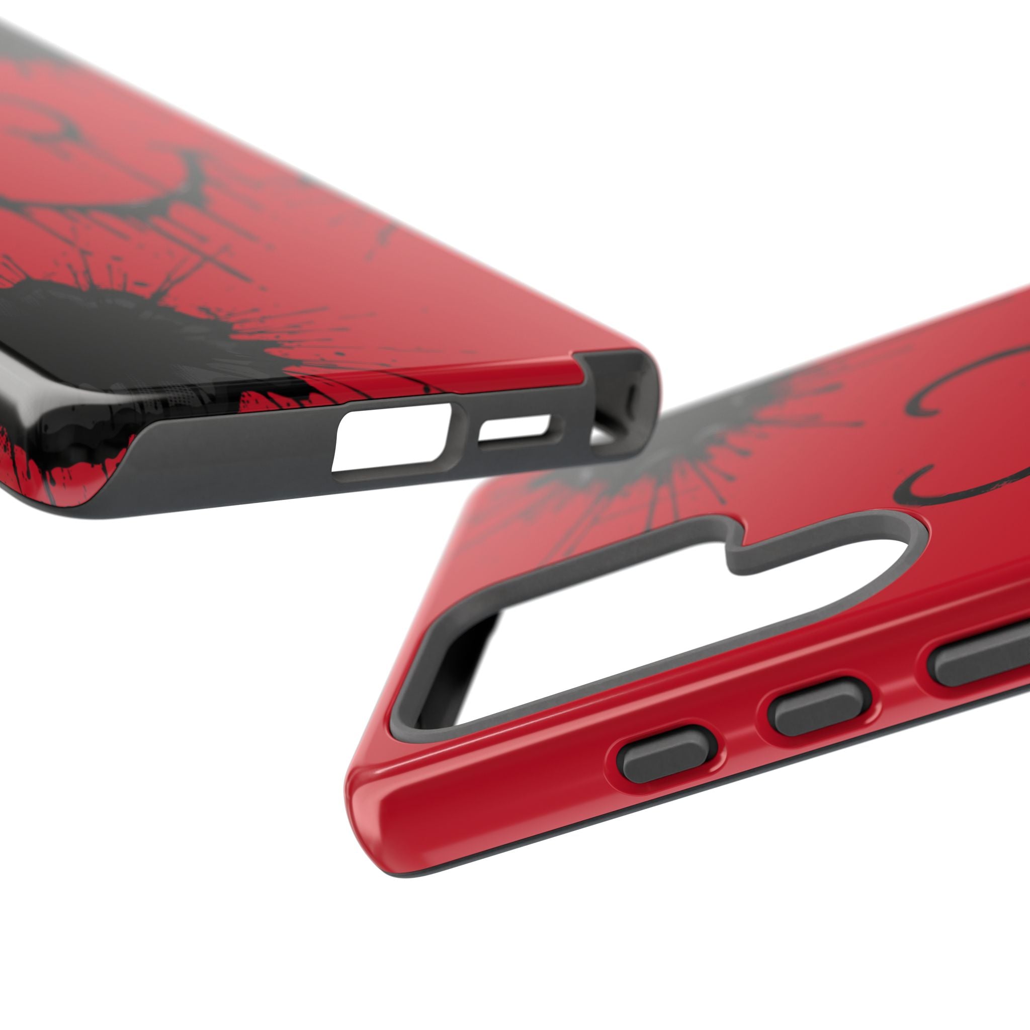 Protective Phone Case — Red Drip Smile Splatter Design