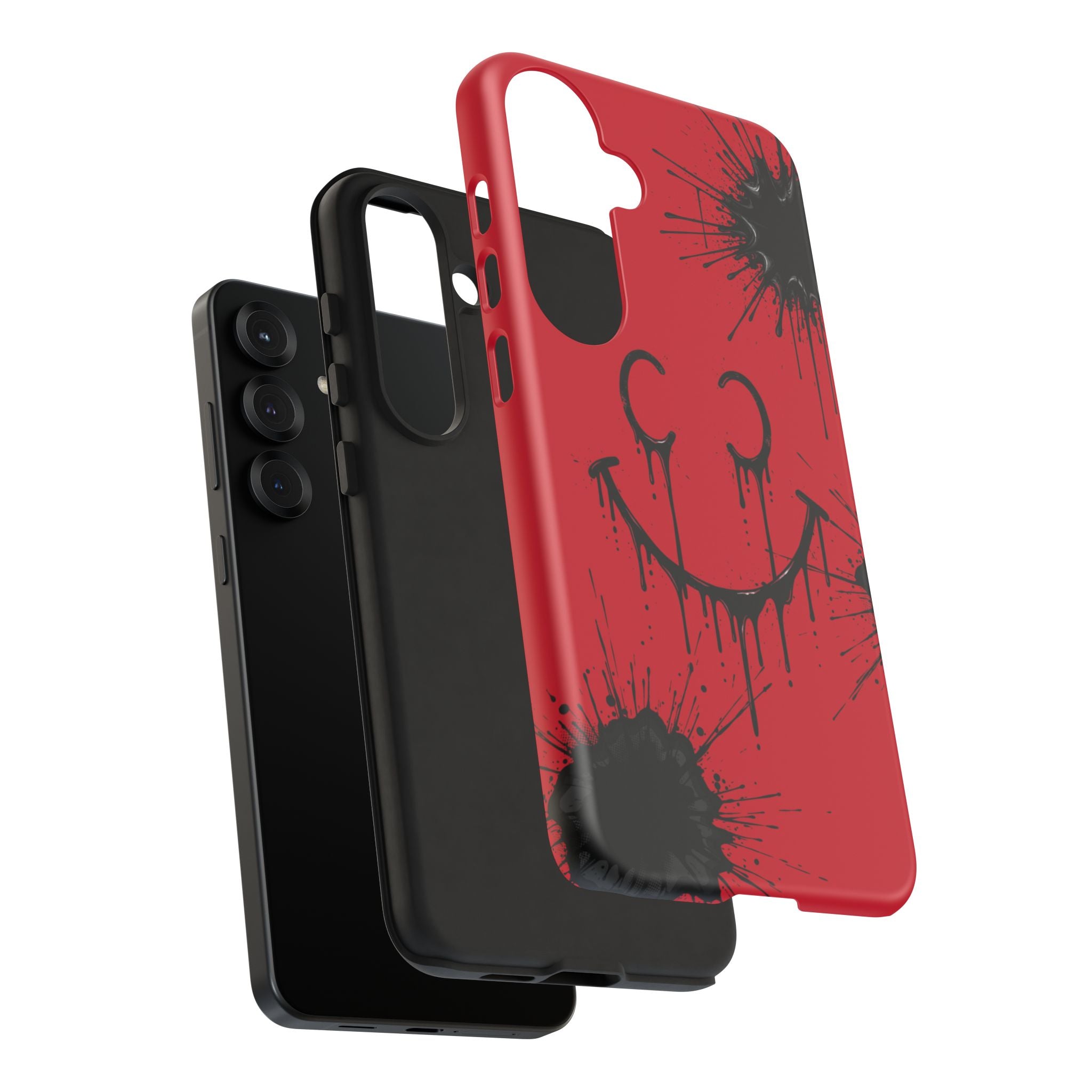 Protective Phone Case — Red Drip Smile Splatter Design