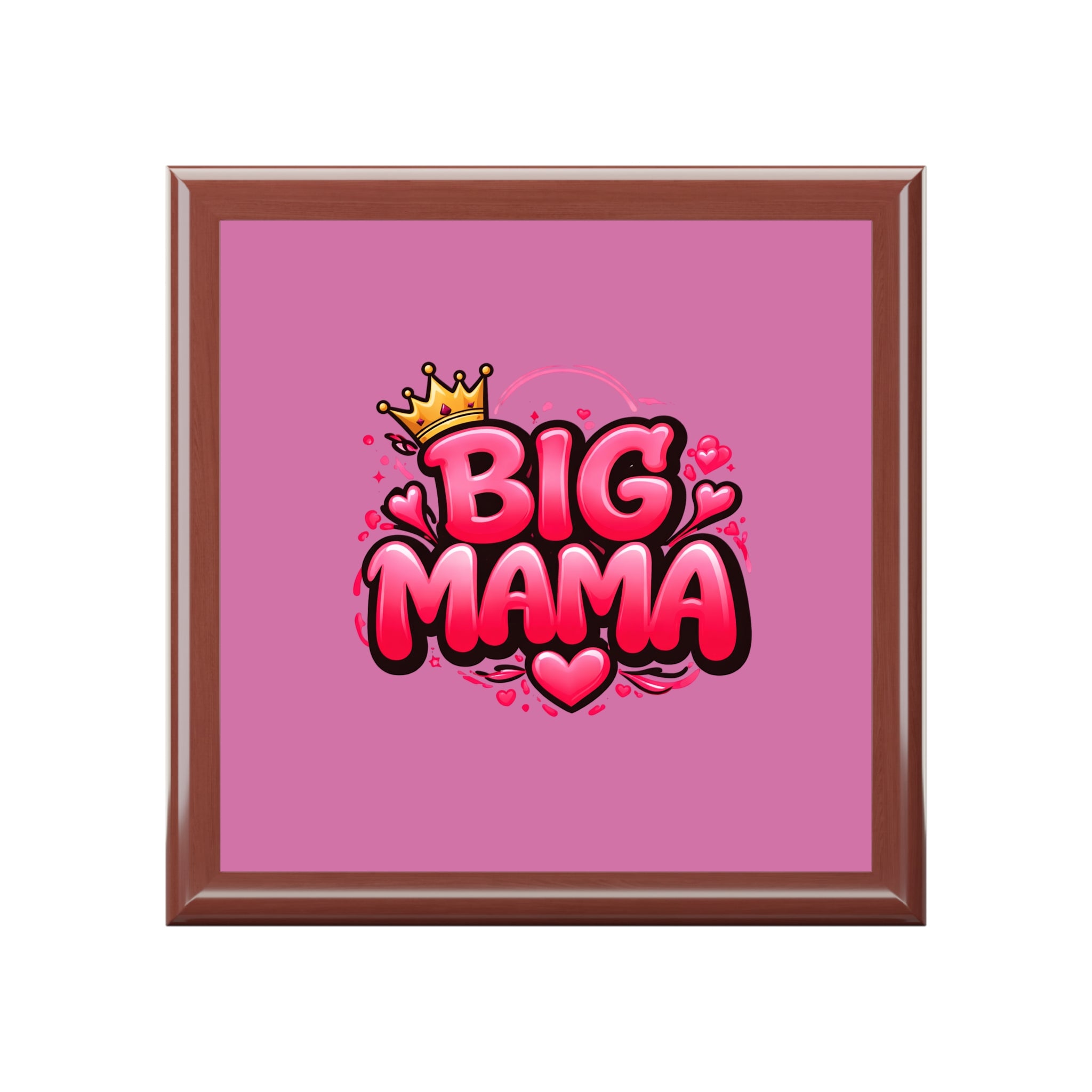 Big Mama Jewelry Box — Pink Crowned Heart Keepsake Box for Moms