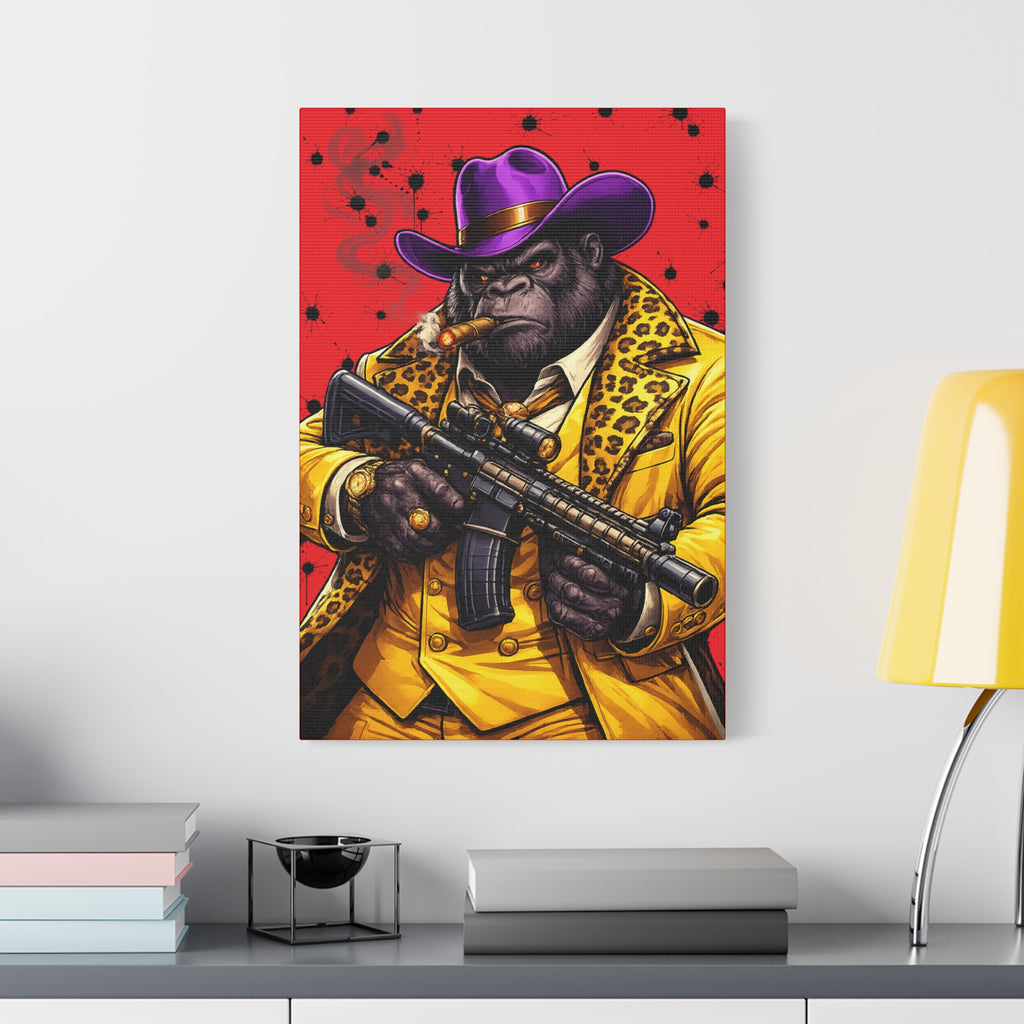 Gorilla Don Pablo Canvas — Bold Pimp-Style Art Print