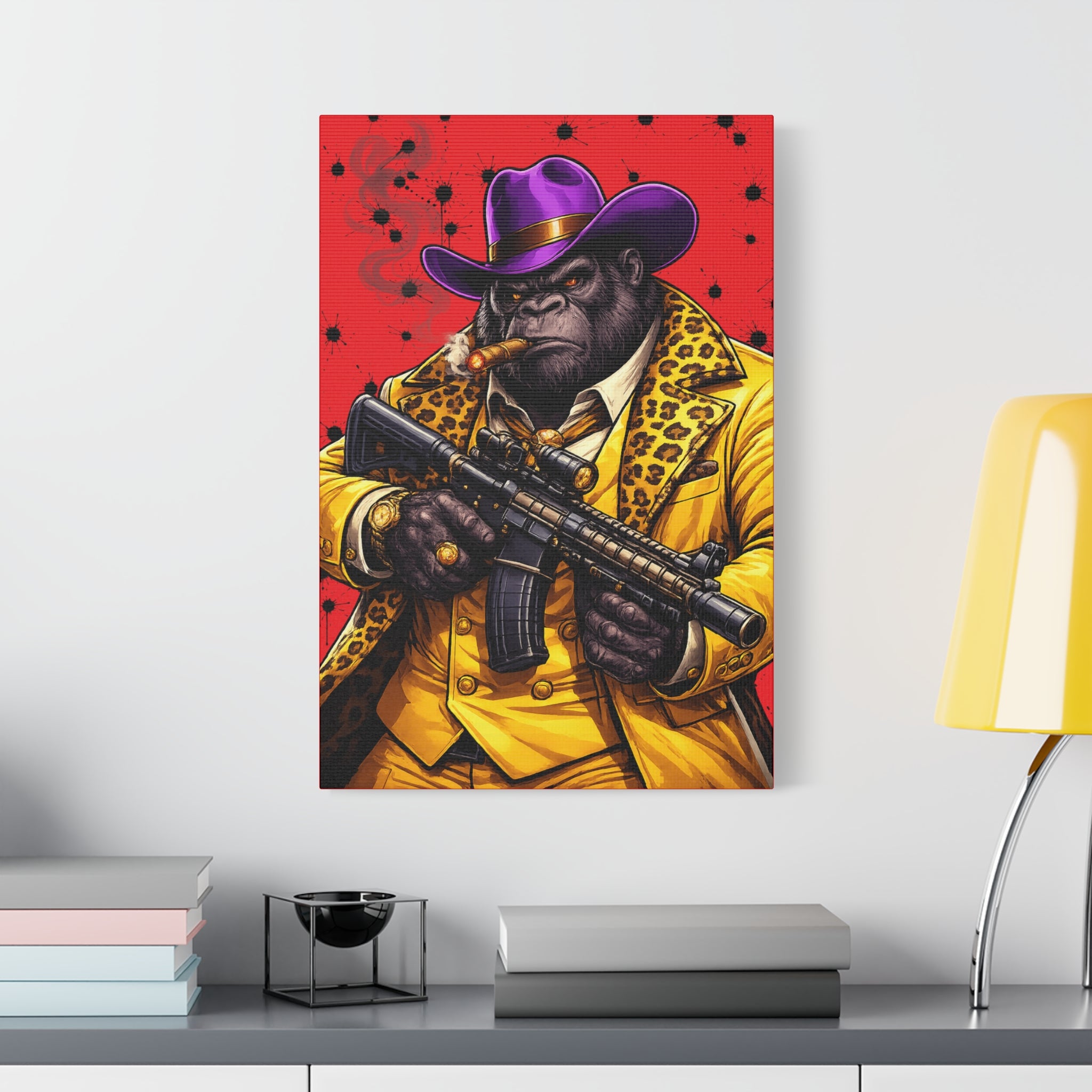 Gorilla Don Pablo Canvas — Bold Pimp-Style Art Print