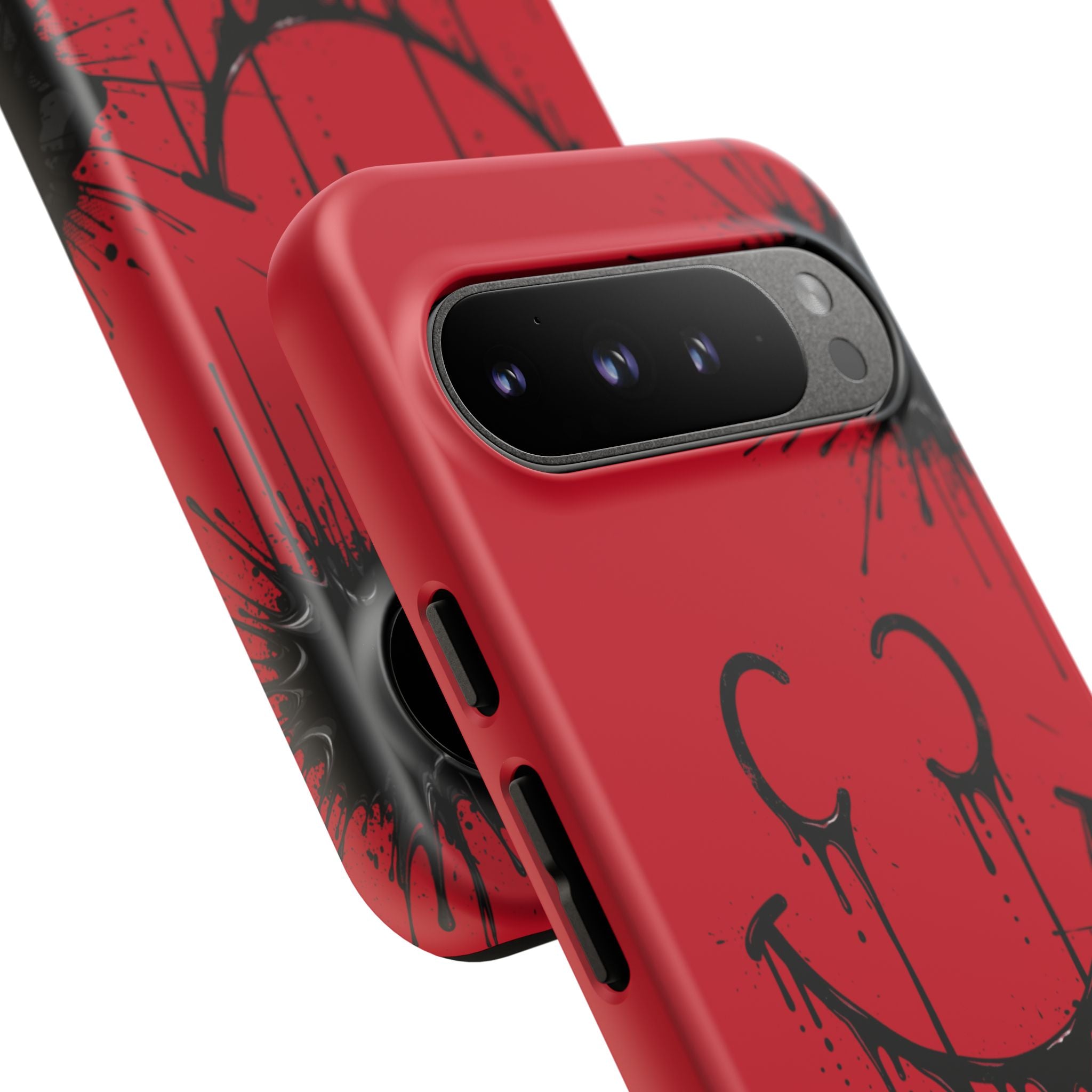 Protective Phone Case — Red Drip Smile Splatter Design