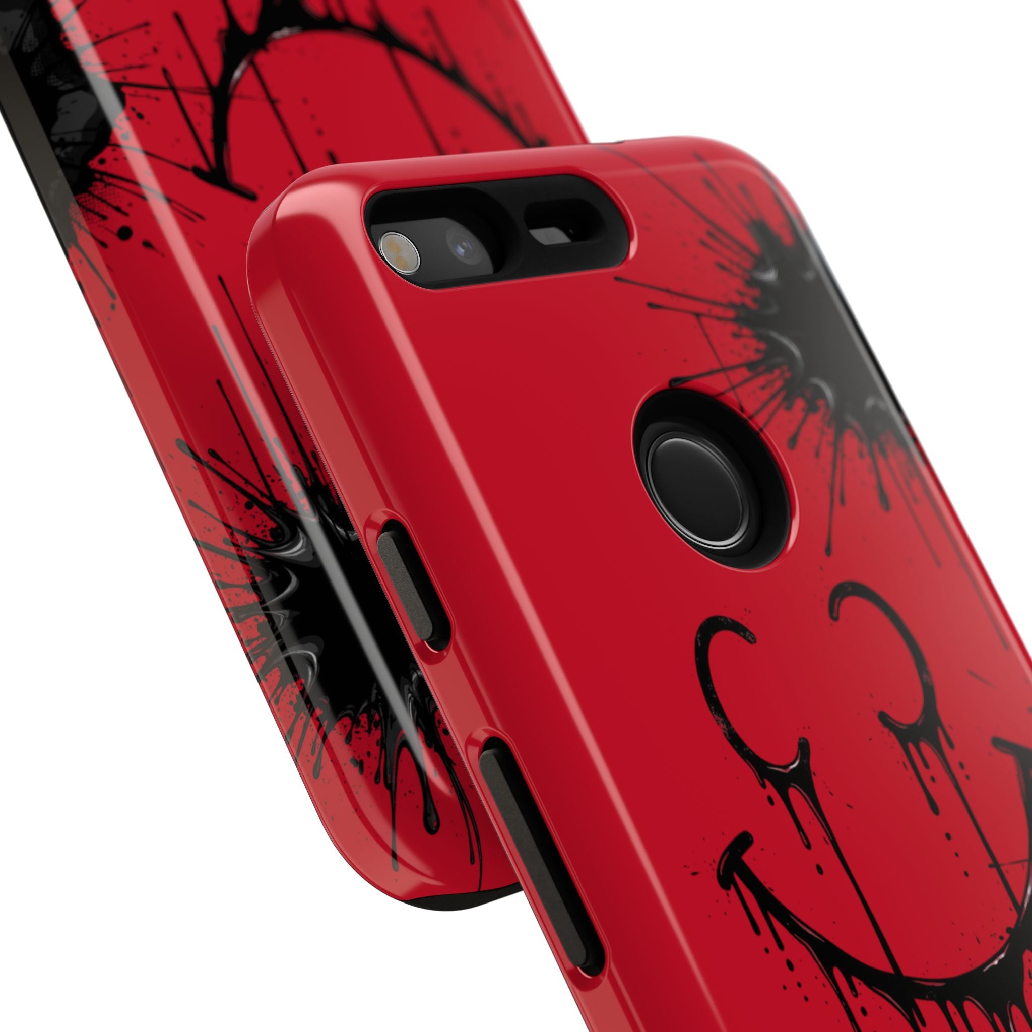Protective Phone Case — Red Drip Smile Splatter Design