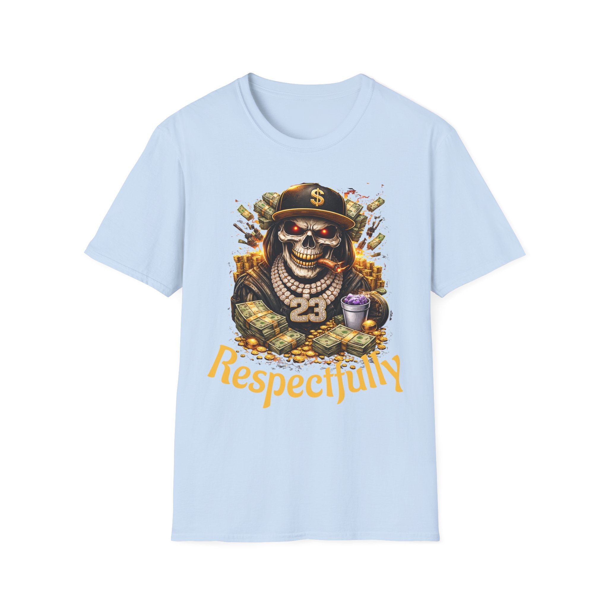 Skull Money Tee — "Respectfully" Streetwear Graphic T-Shirt