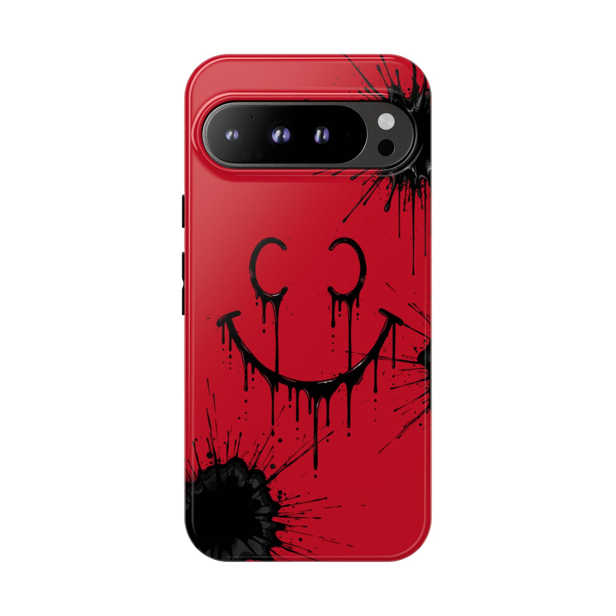Protective Phone Case — Red Drip Smile Splatter Design