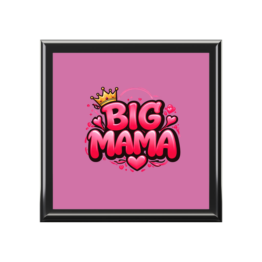 Big Mama Jewelry Box — Pink Crowned Heart Keepsake Box for Moms