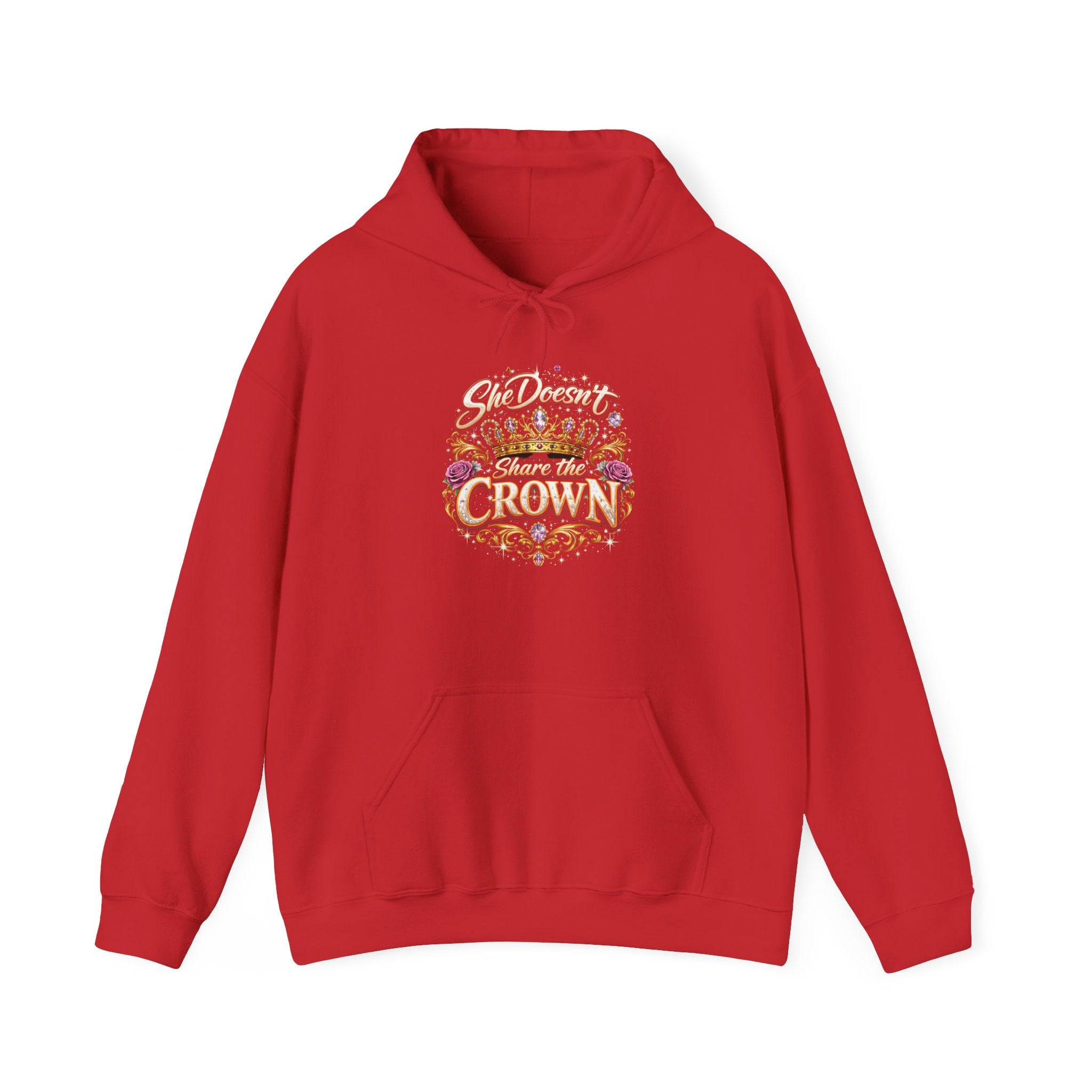 Hoodie — "She Doesn't Wear a Crown, She Wears It" Floral Empowerment Pullover