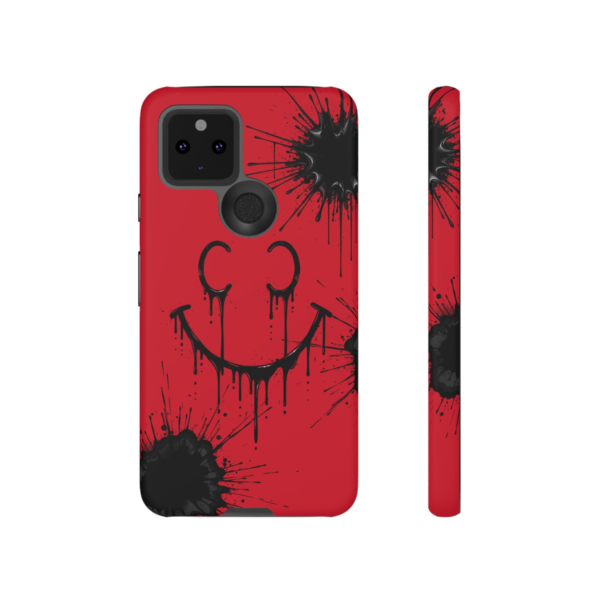Protective Phone Case — Red Drip Smile Splatter Design