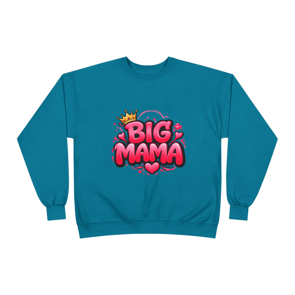 Big Mama Crewneck Sweatshirt — Pink Crown Graphic Mom Gift