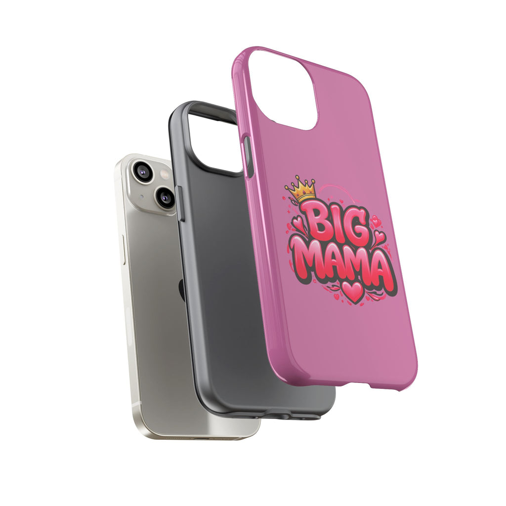 Big Mama Pink Phone Case — Cute Crowned Heart Graphic Tough Case