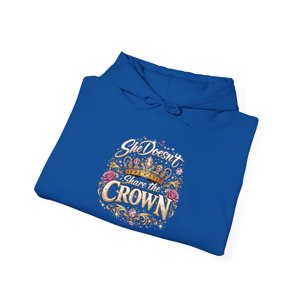 Hoodie — "She Doesn't Wear a Crown, She Wears It" Floral Empowerment Pullover