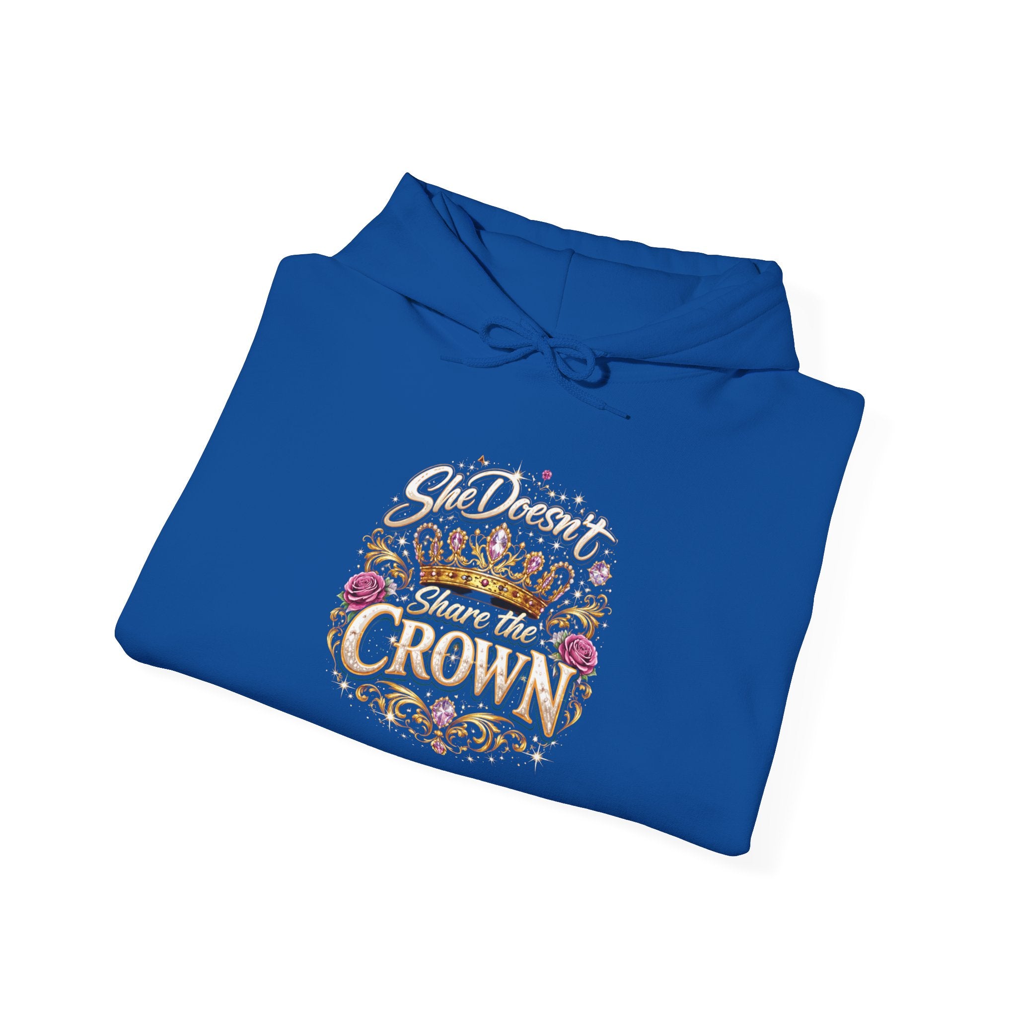 Hoodie — "She Doesn't Wear a Crown, She Wears It" Floral Empowerment Pullover