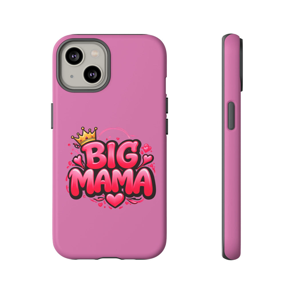 Big Mama Pink Phone Case — Cute Crowned Heart Graphic Tough Case